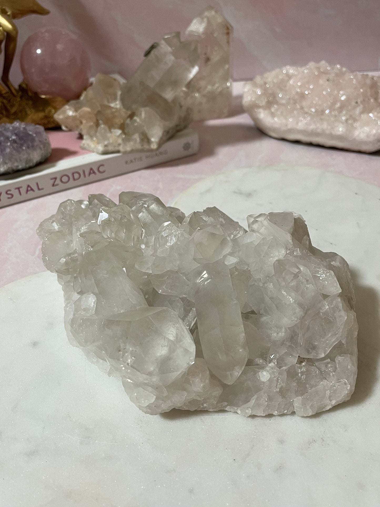 Beautiful clear quartz cluster  from Brazil