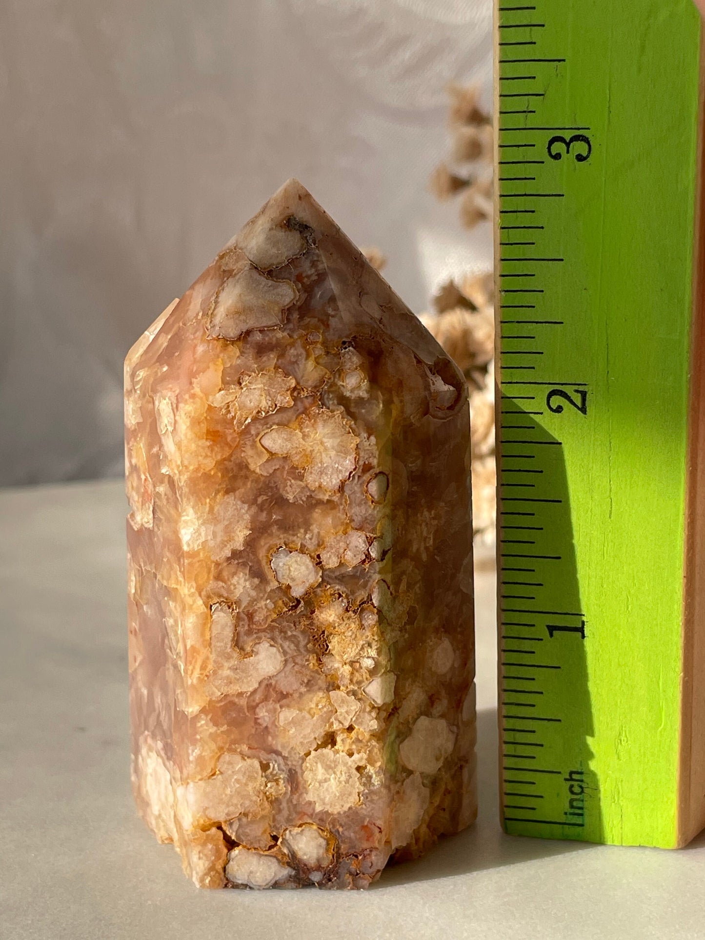 Gorgeous Flower agate point from Madagascar
