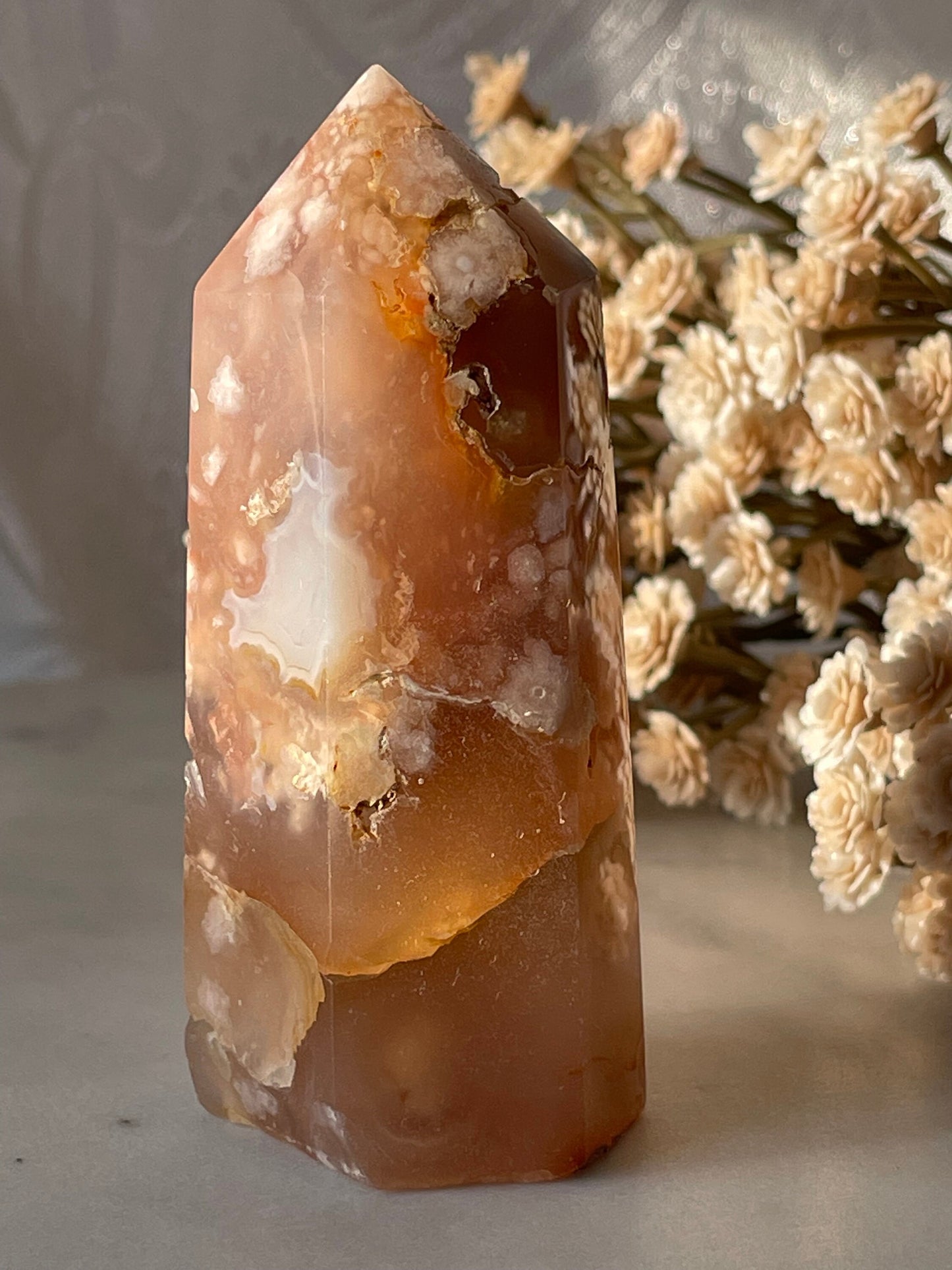 Gorgeous Flower agate point from Madagascar