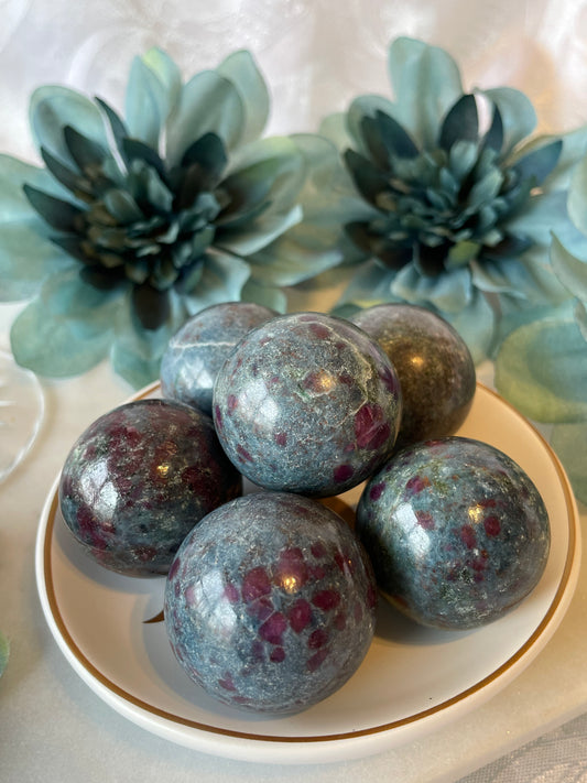 Ruby in Kyanite Sphere