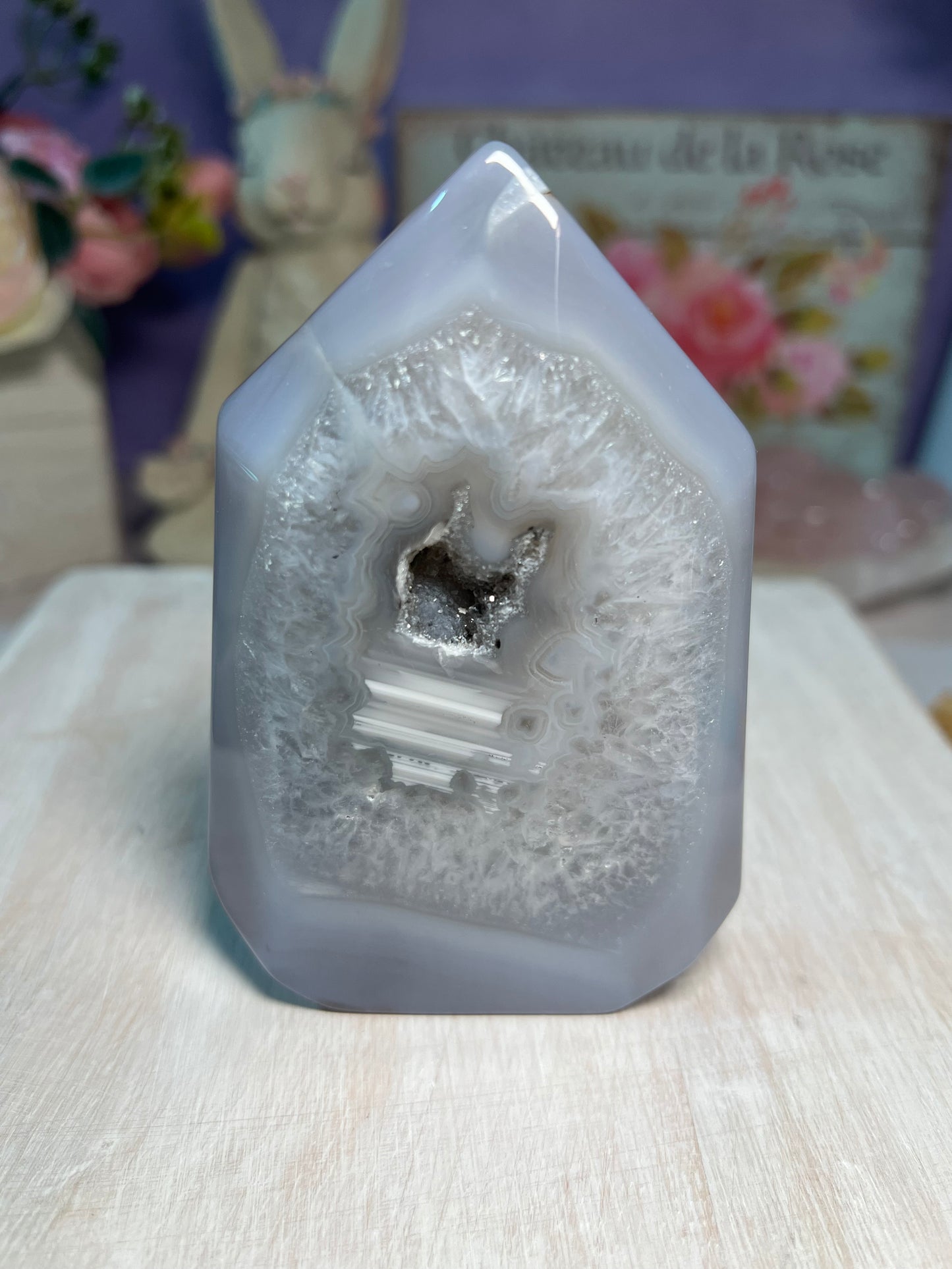 Beautiful Druzy agate tower