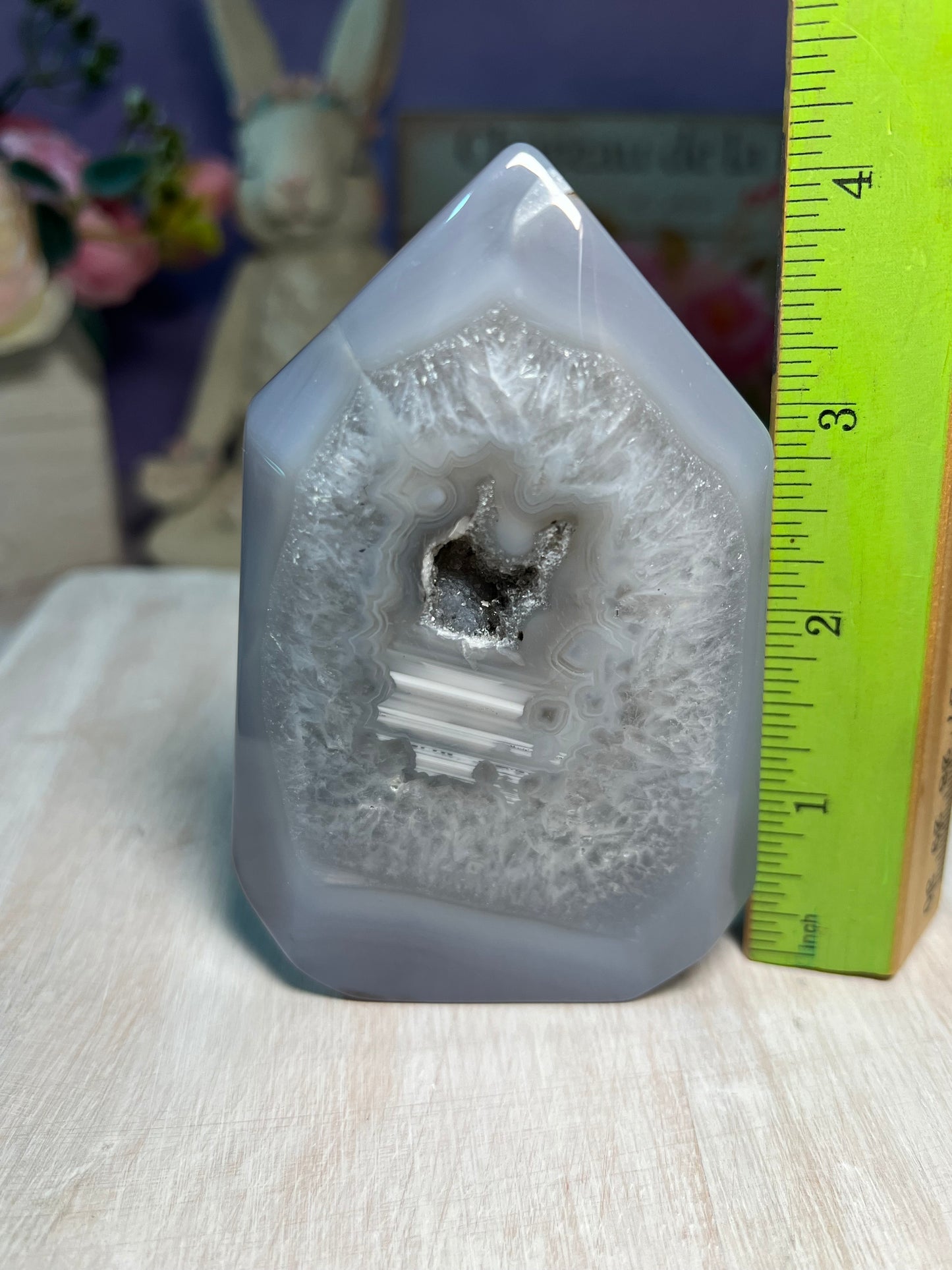 Beautiful Druzy agate tower