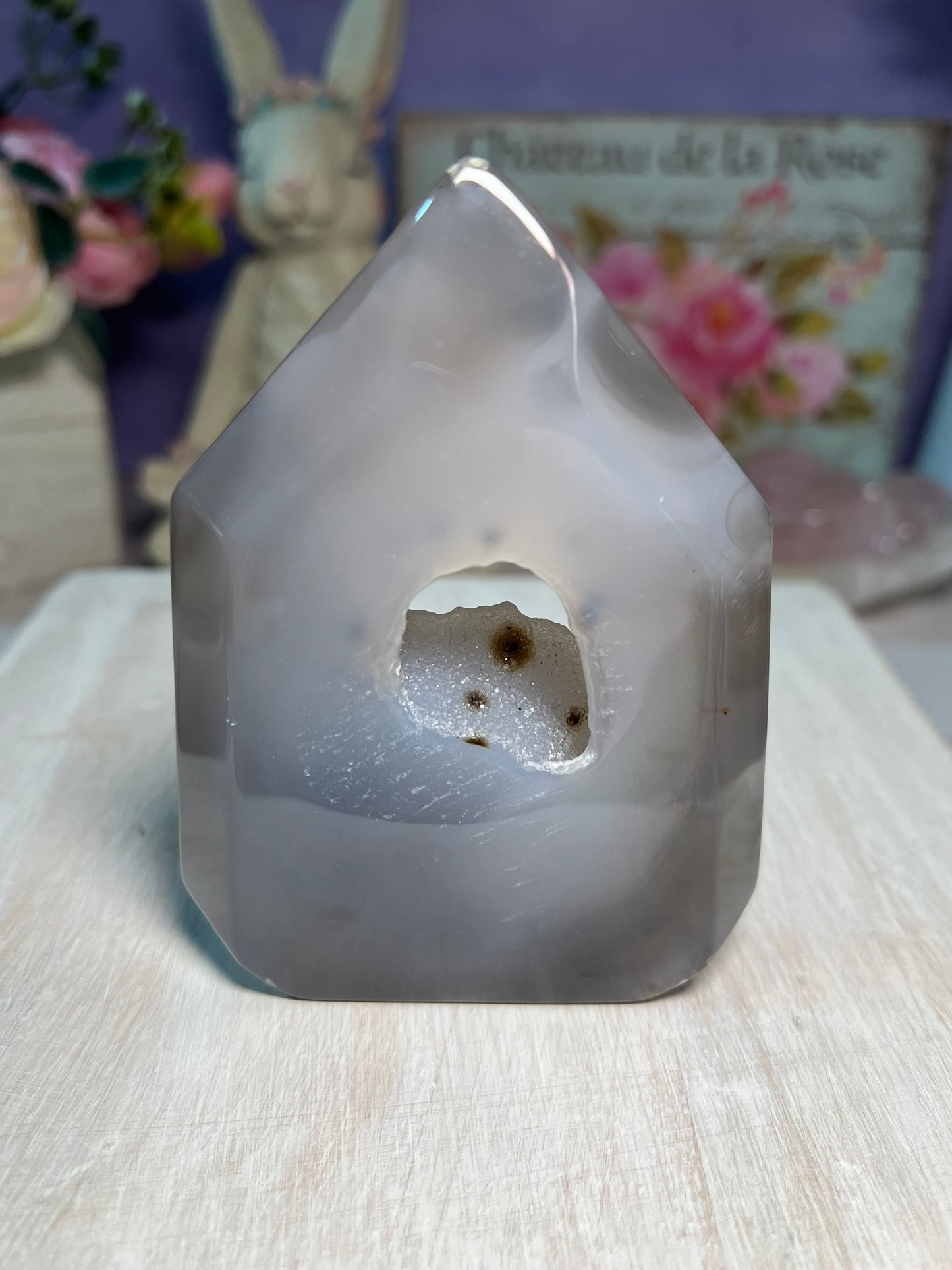 Beautiful Druzy agate tower