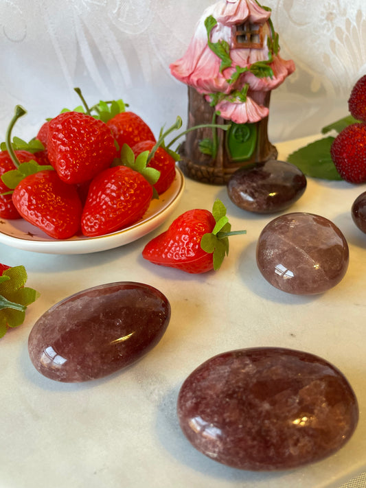 Strawberry Quartz Palm Stone
