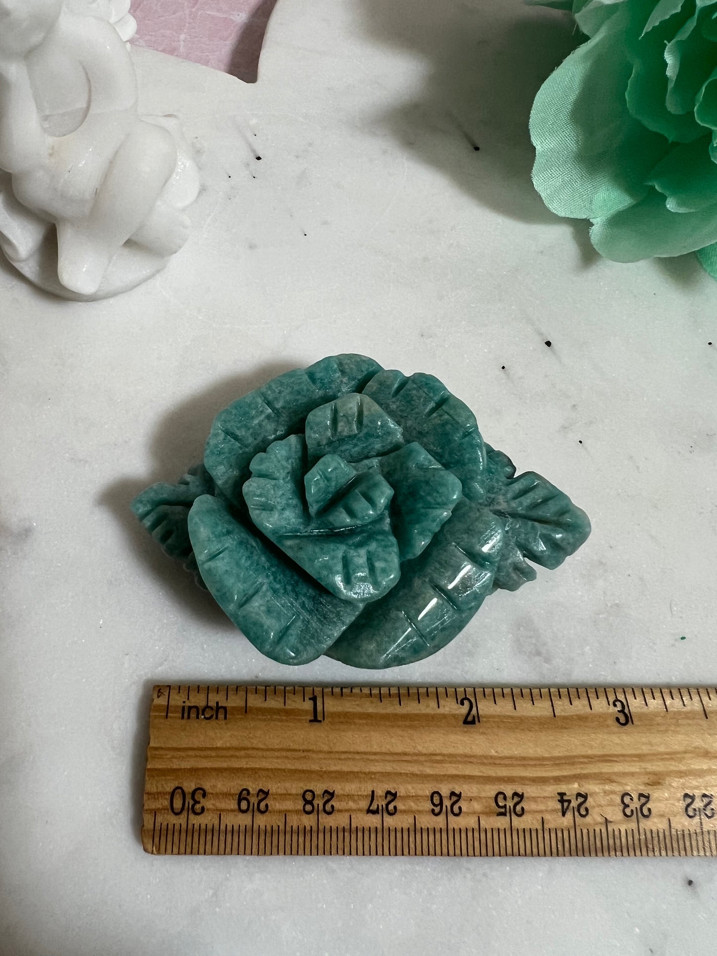 Amazonite Rose Carving #6