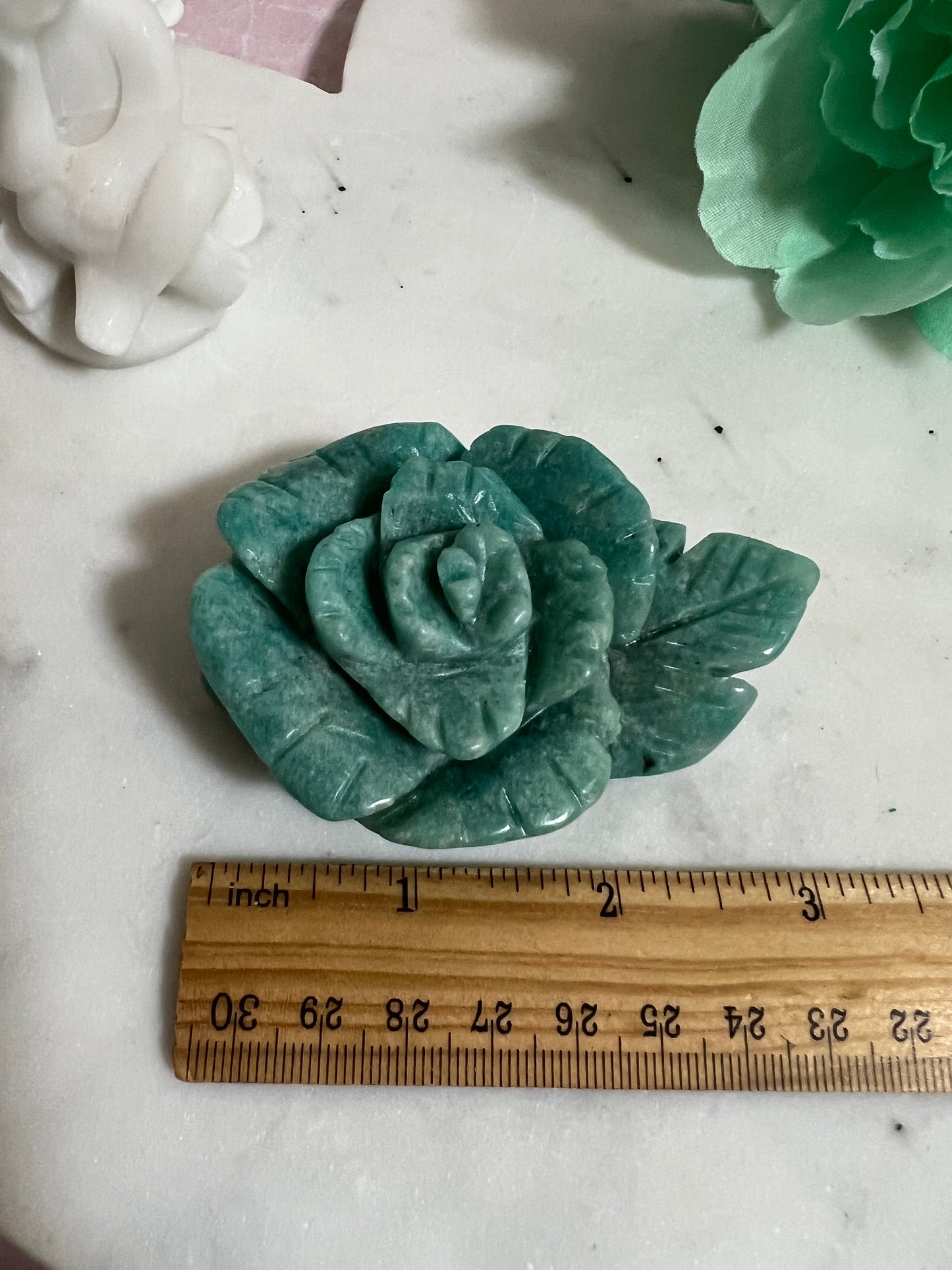 Amazonite Rose Carving #8