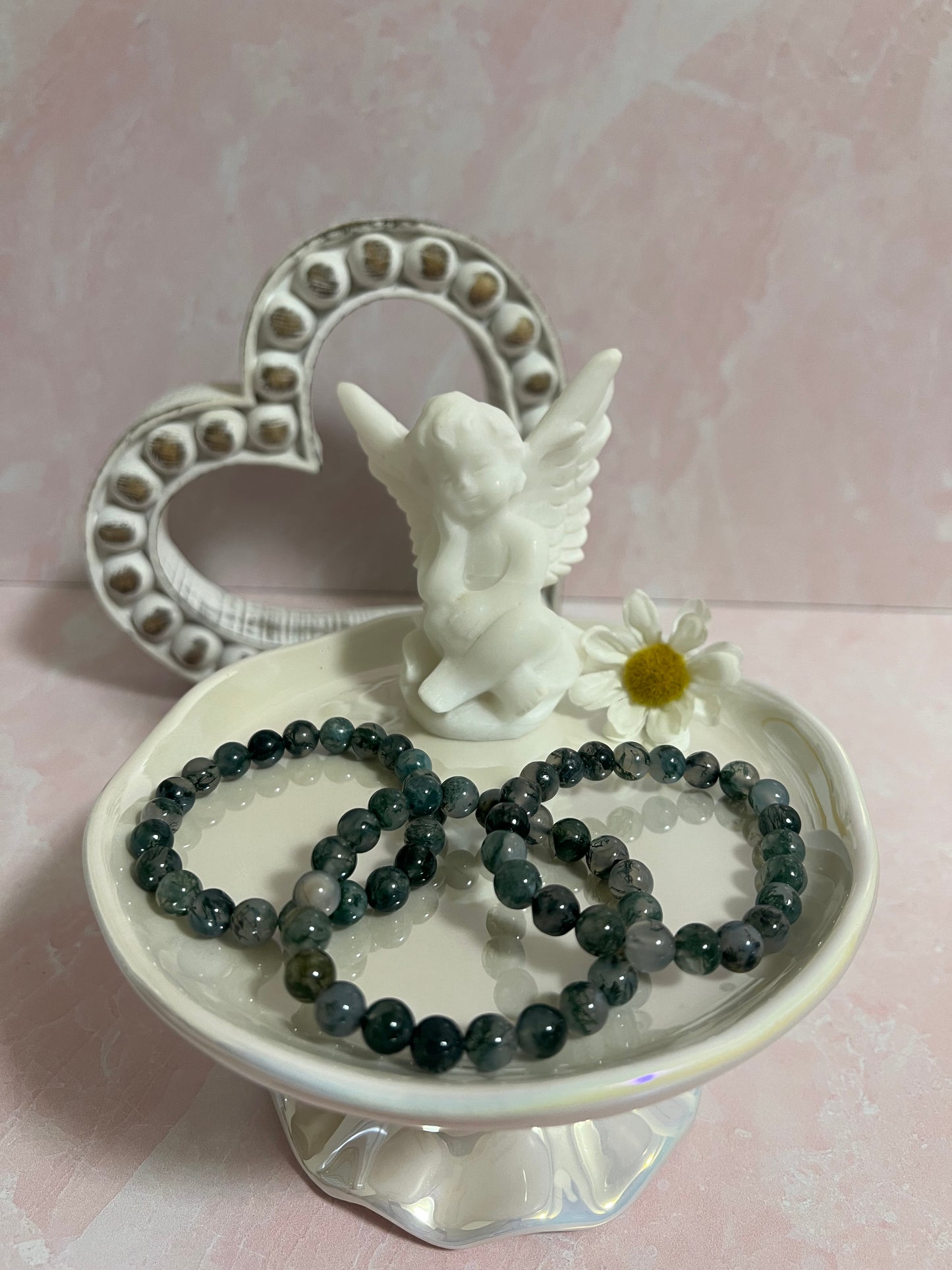 One (1) Moss Agate Bracelet | 4mm
