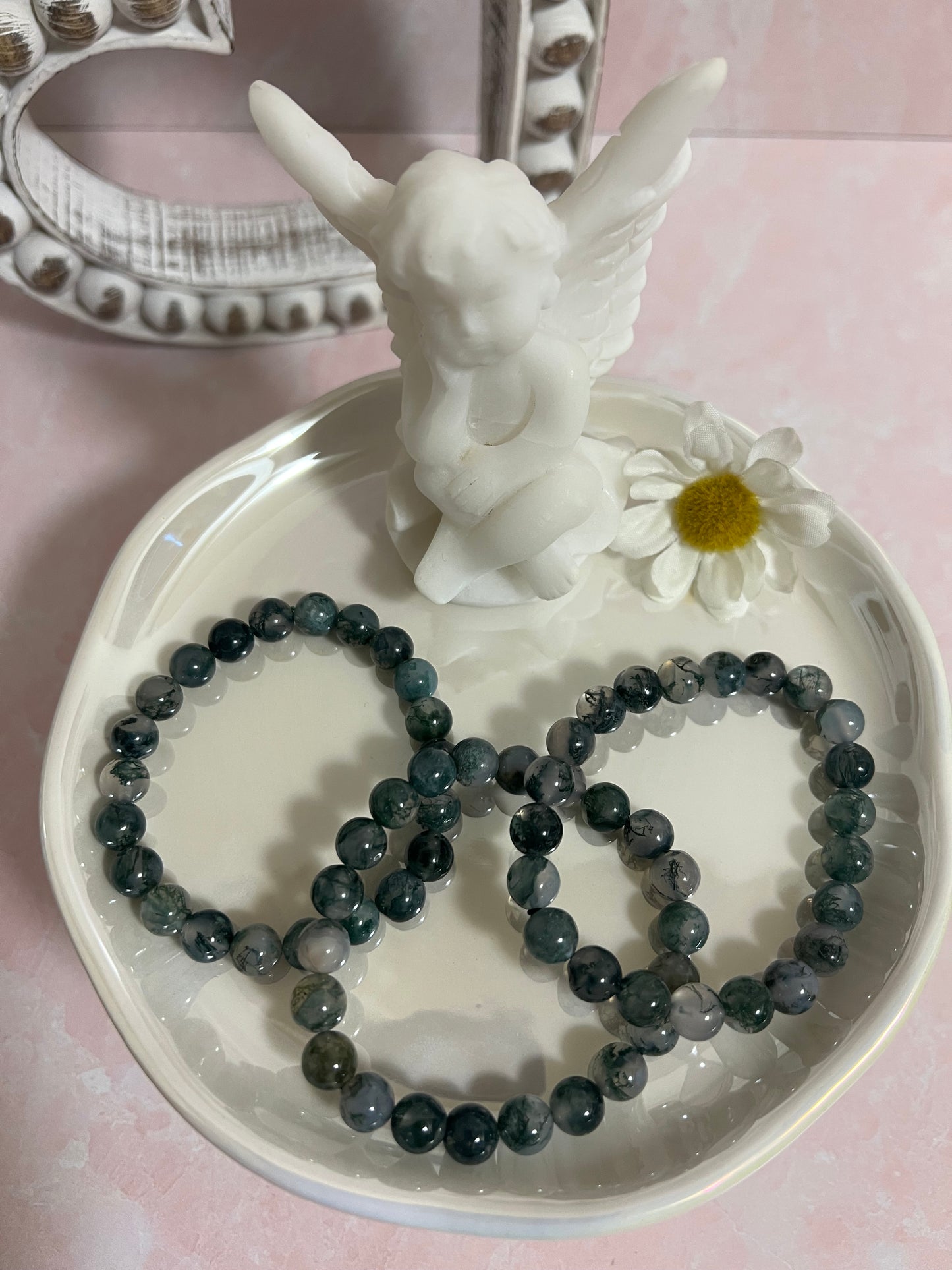 One (1) Moss Agate Bracelet | 4mm