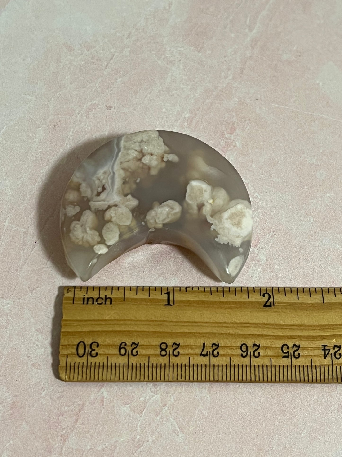 Flower Agate Crescent Moon