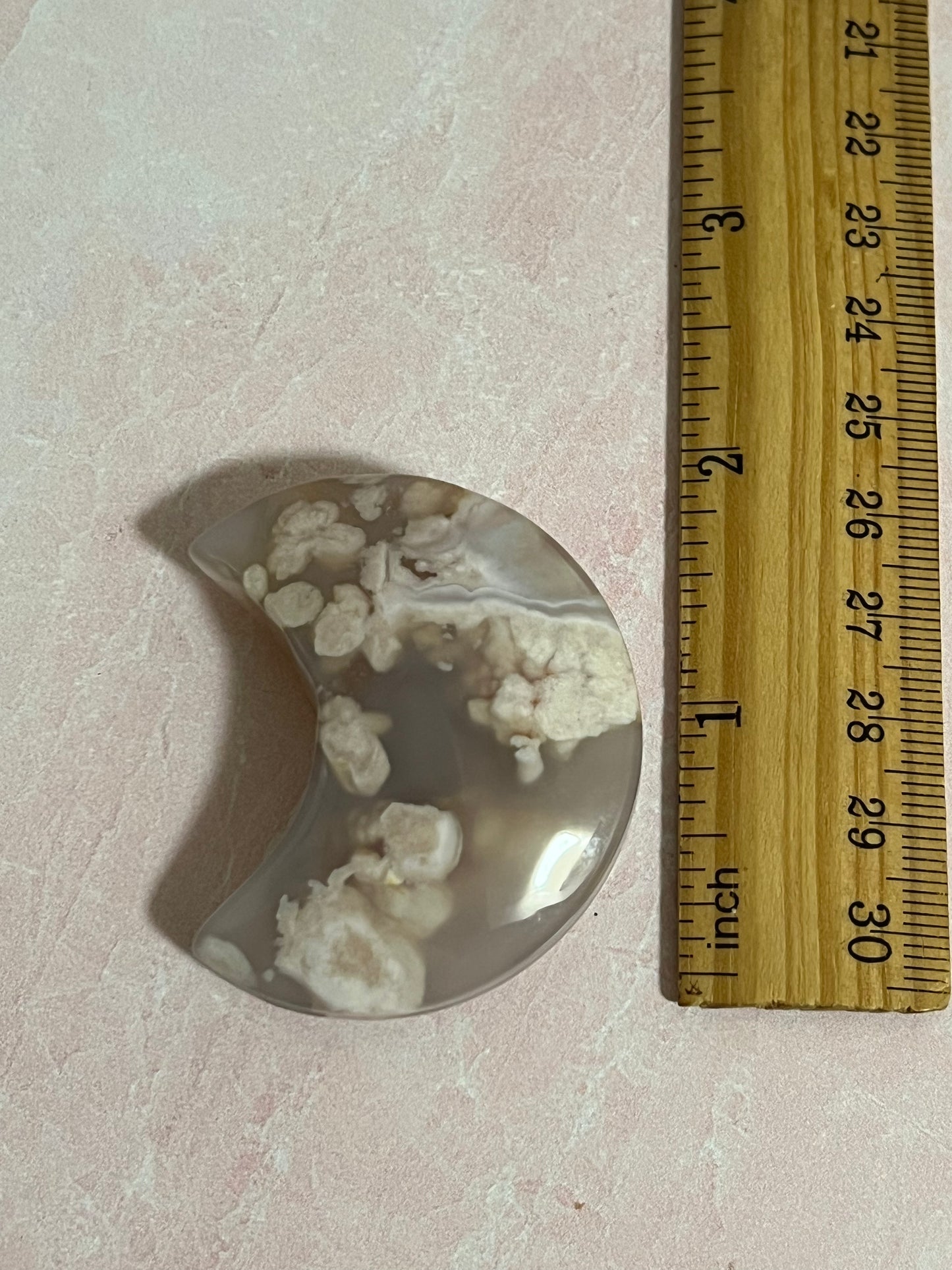 Flower Agate Crescent Moon