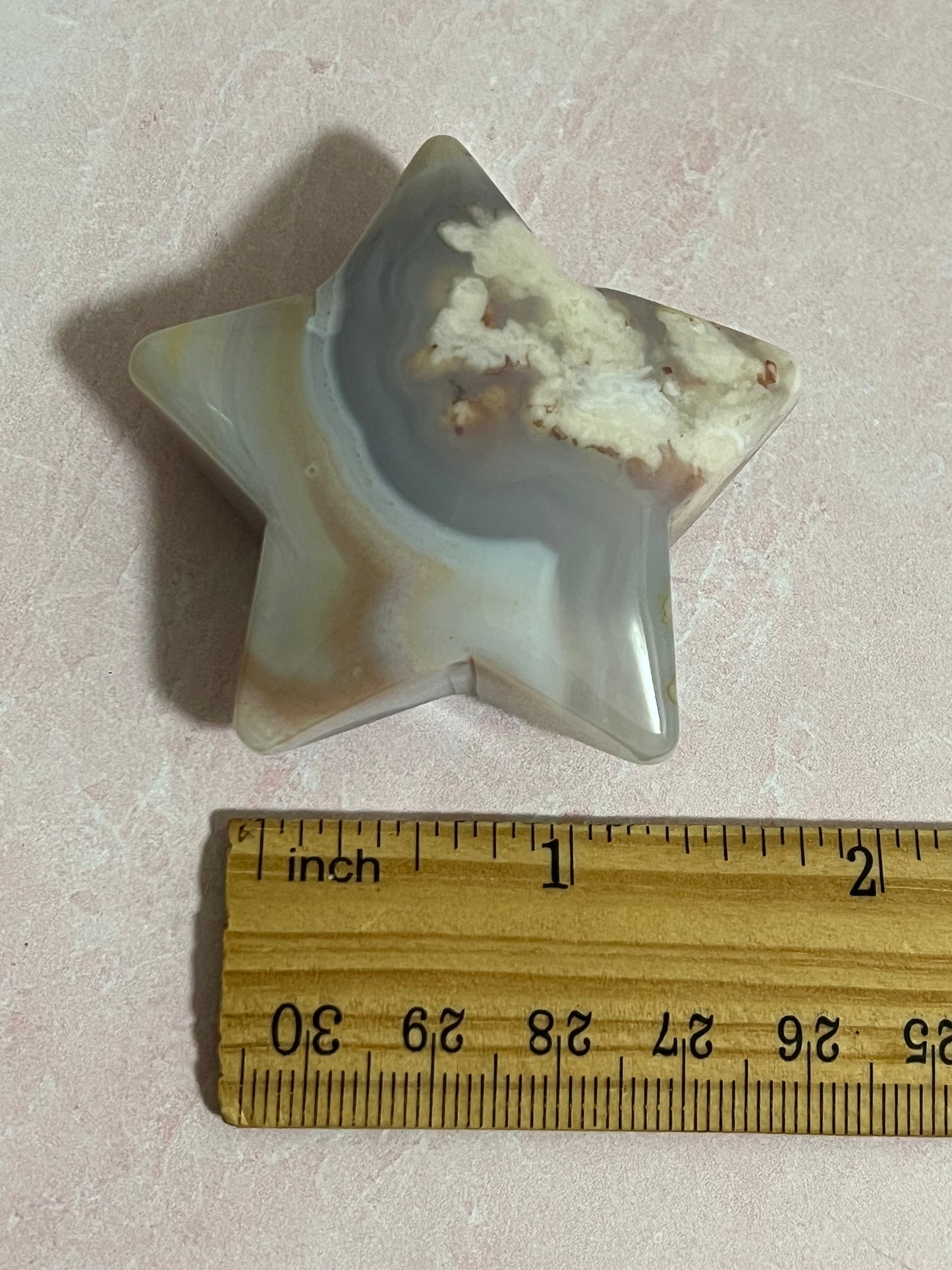 Flower Agate Star Carving