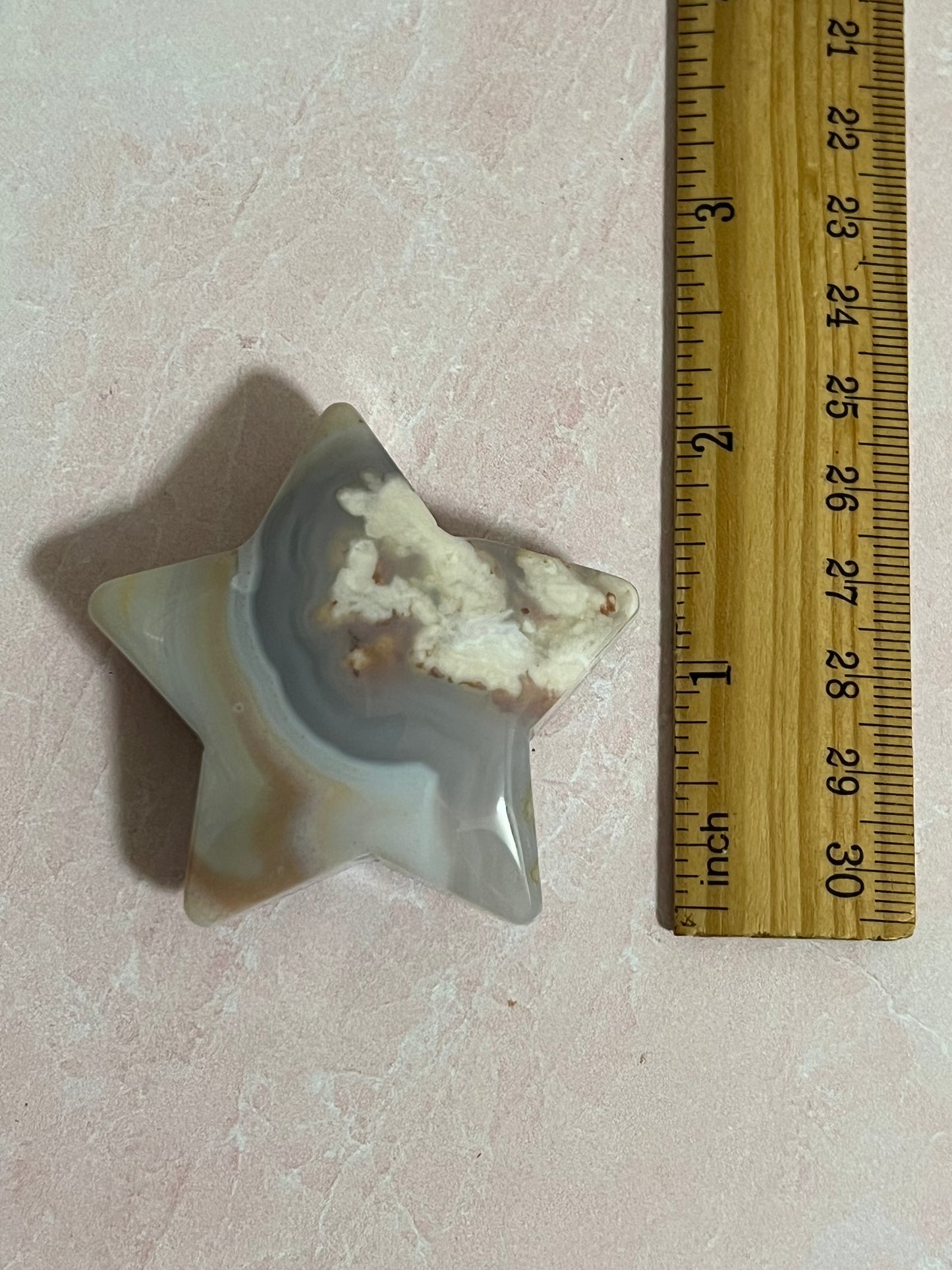 Flower Agate Star Carving