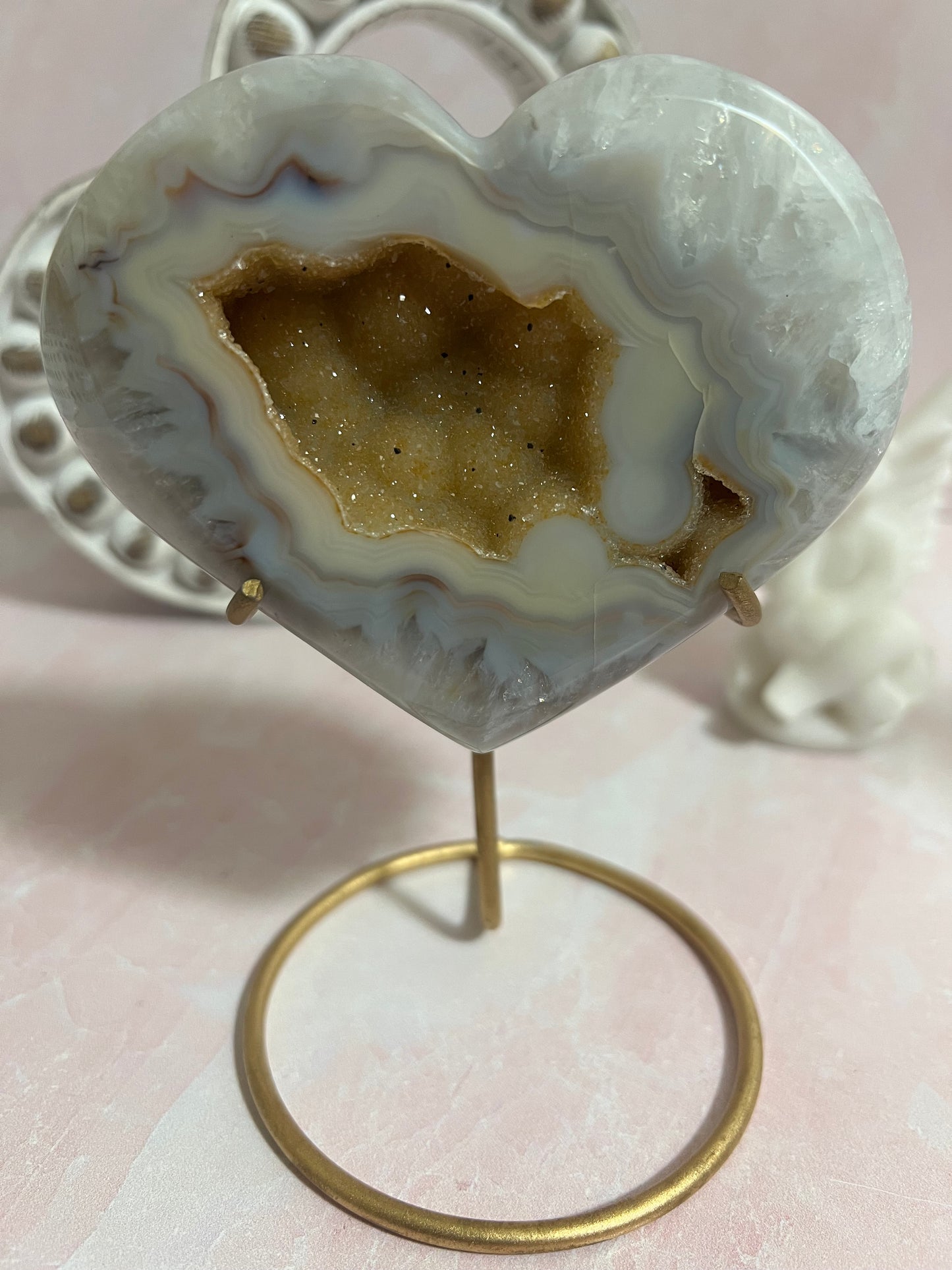 Stunning Druzy Agate Heart from Brazil