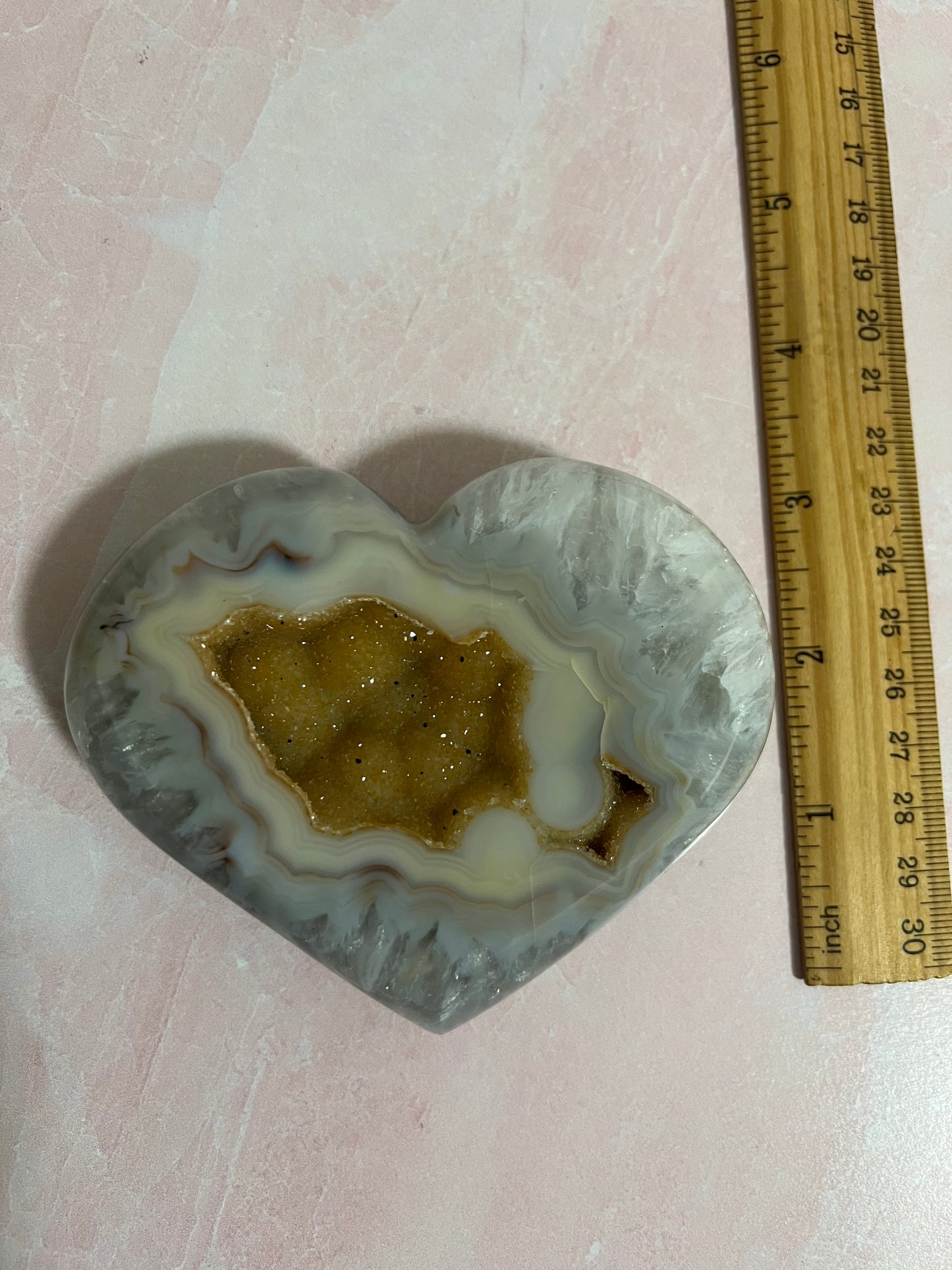 Stunning Druzy Agate Heart from Brazil