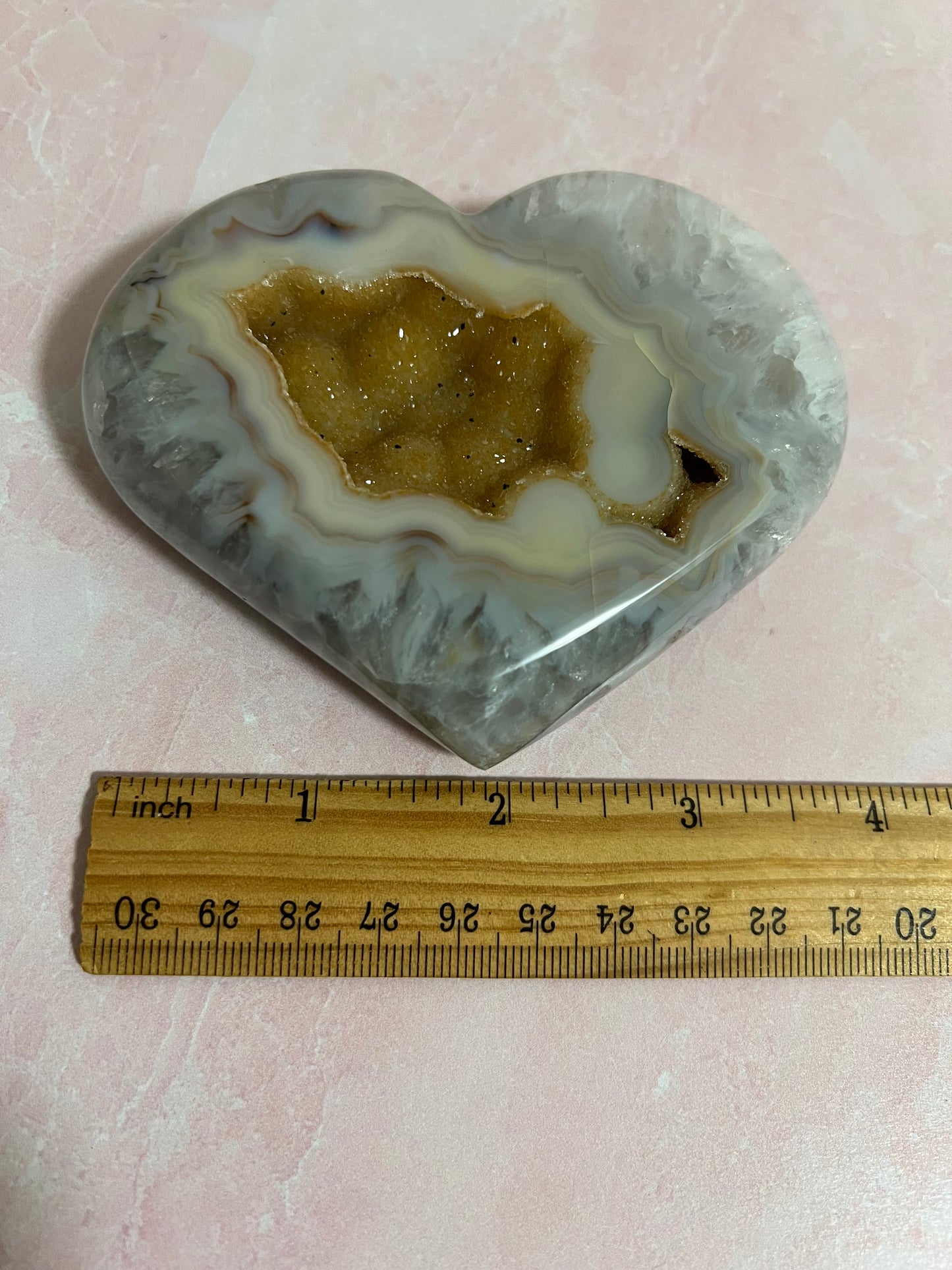 Stunning Druzy Agate Heart from Brazil