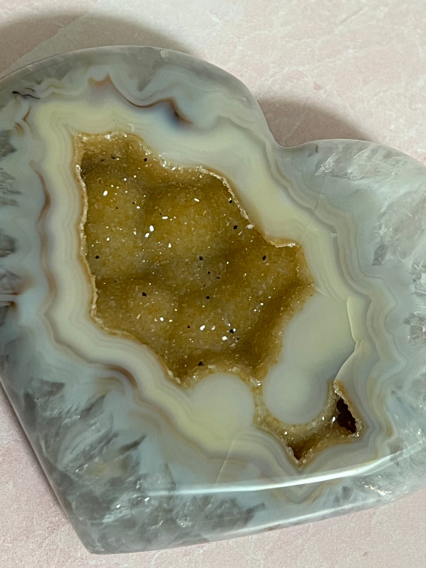 Stunning Druzy Agate Heart from Brazil