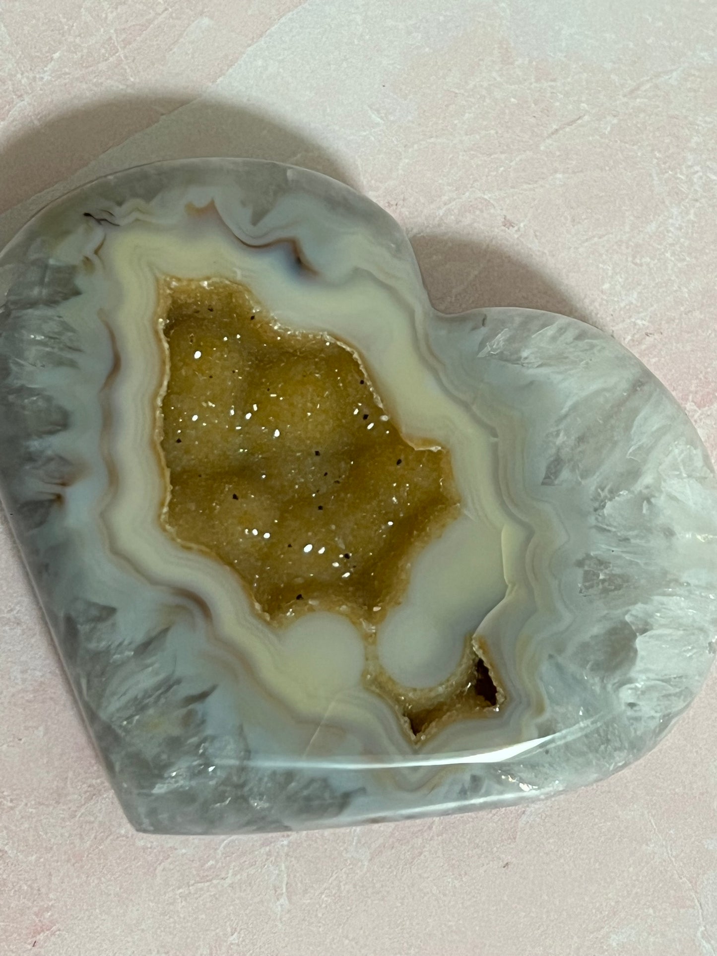 Stunning Druzy Agate Heart from Brazil