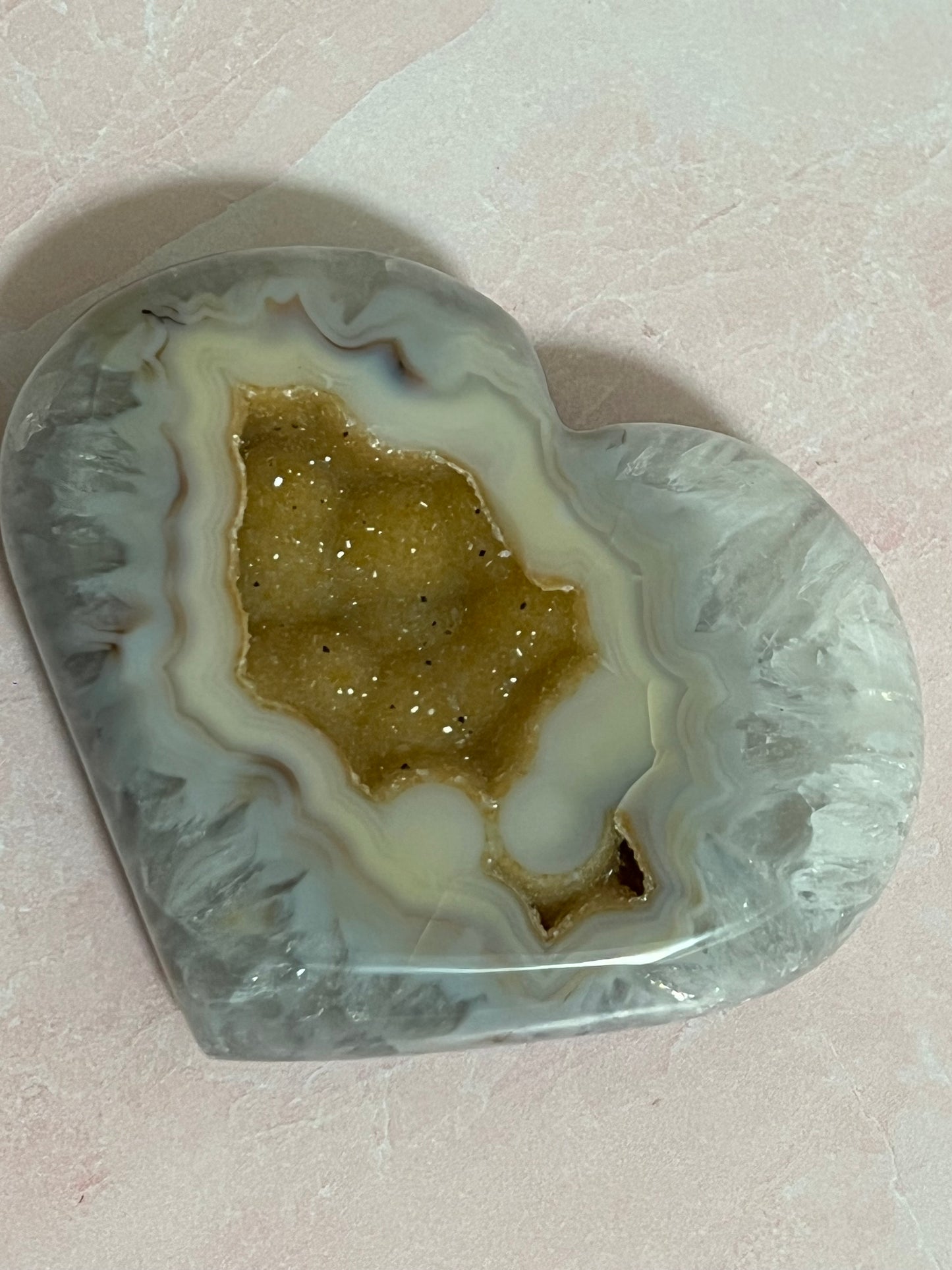 Stunning Druzy Agate Heart from Brazil