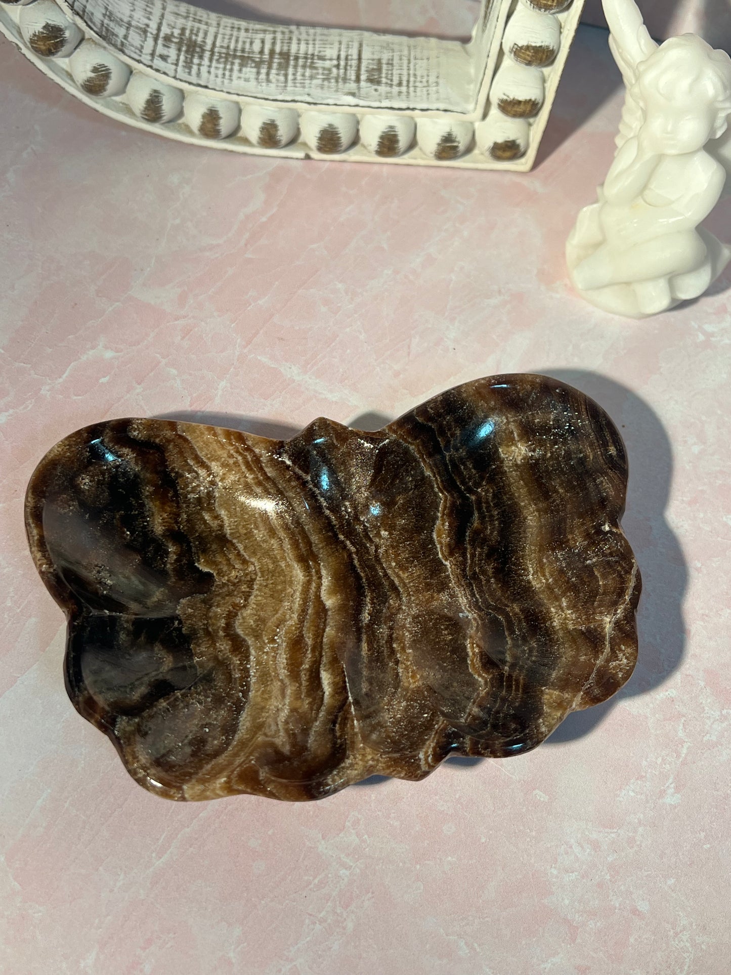 Chocolate Calcite Butterfly Bowl