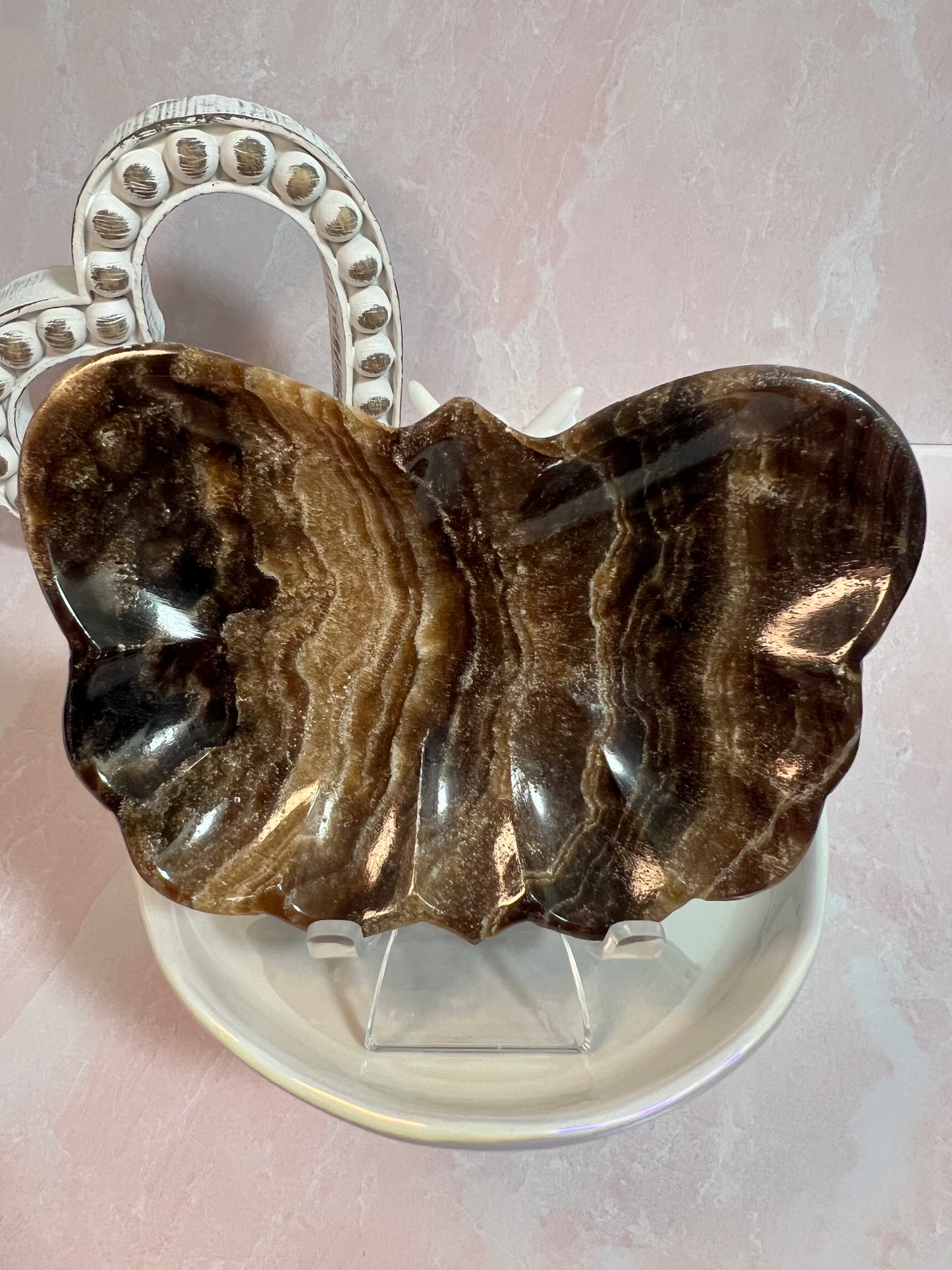 Chocolate Calcite Butterfly Bowl
