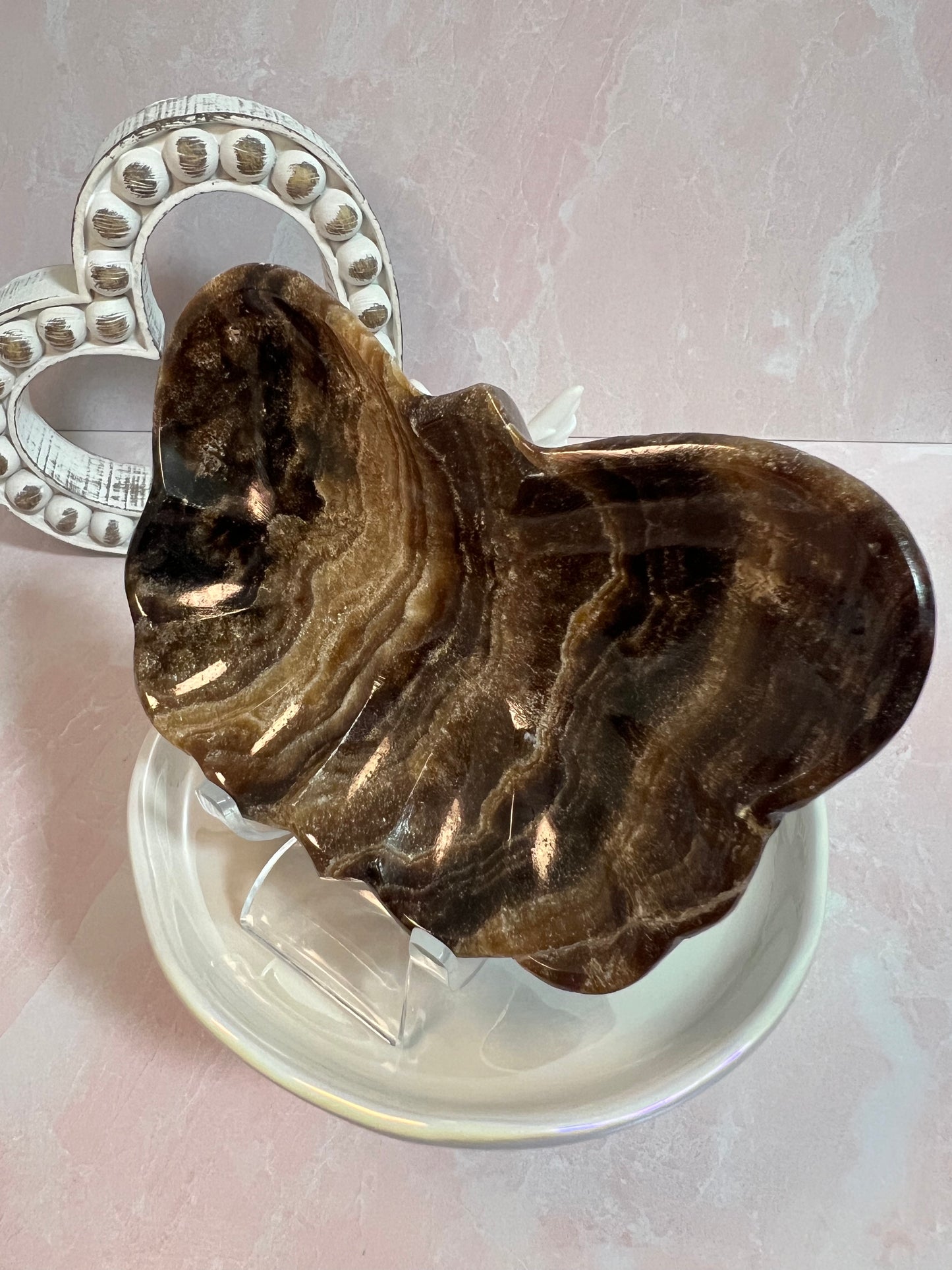 Chocolate Calcite Butterfly Bowl