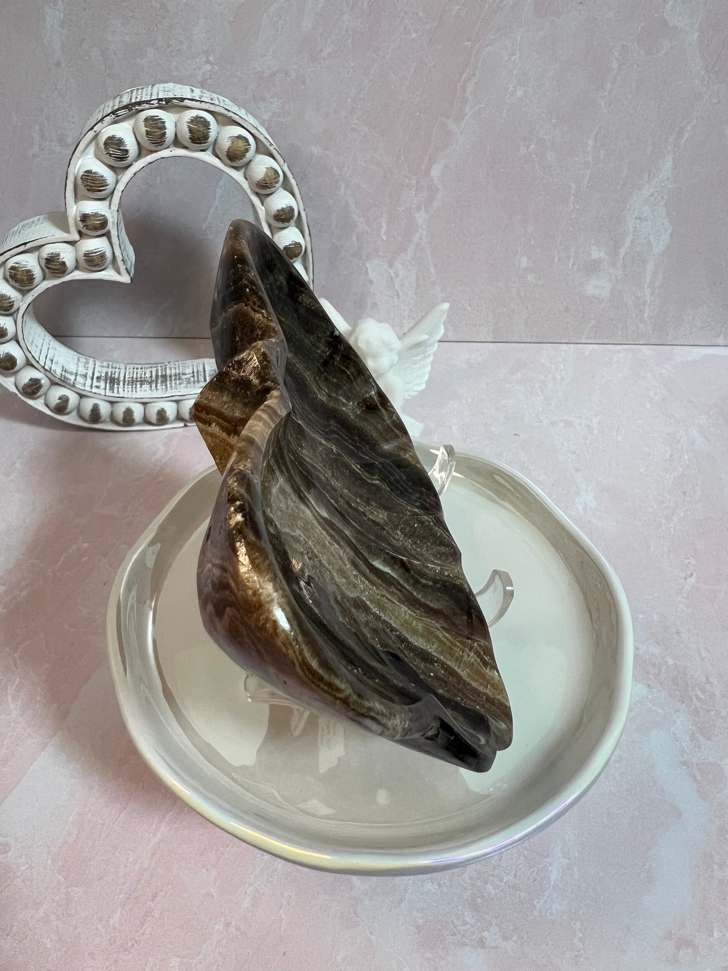 Chocolate Calcite Butterfly Bowl