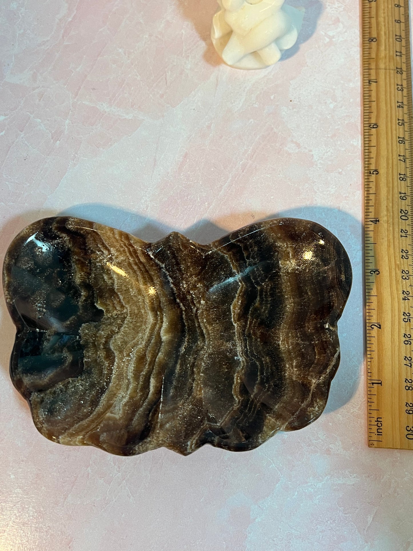 Chocolate Calcite Butterfly Bowl