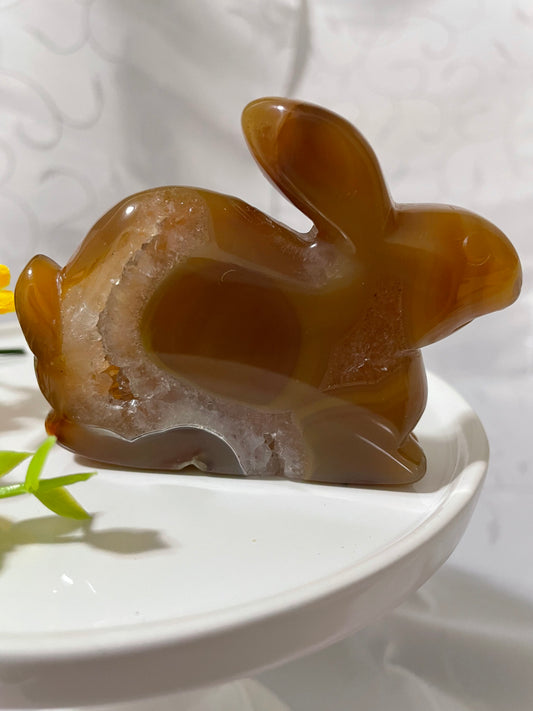 Druzy agate bunny