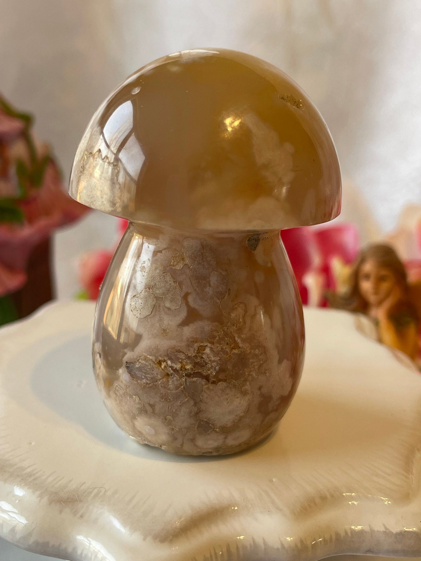 Beautiful Flower agate mushroom