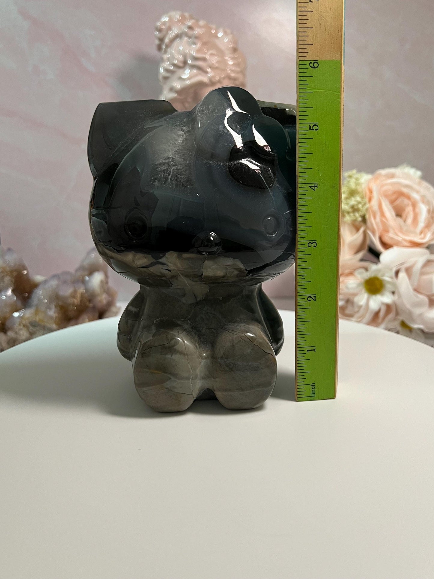 UV Reactive Volcanic Agate Hello Kitty