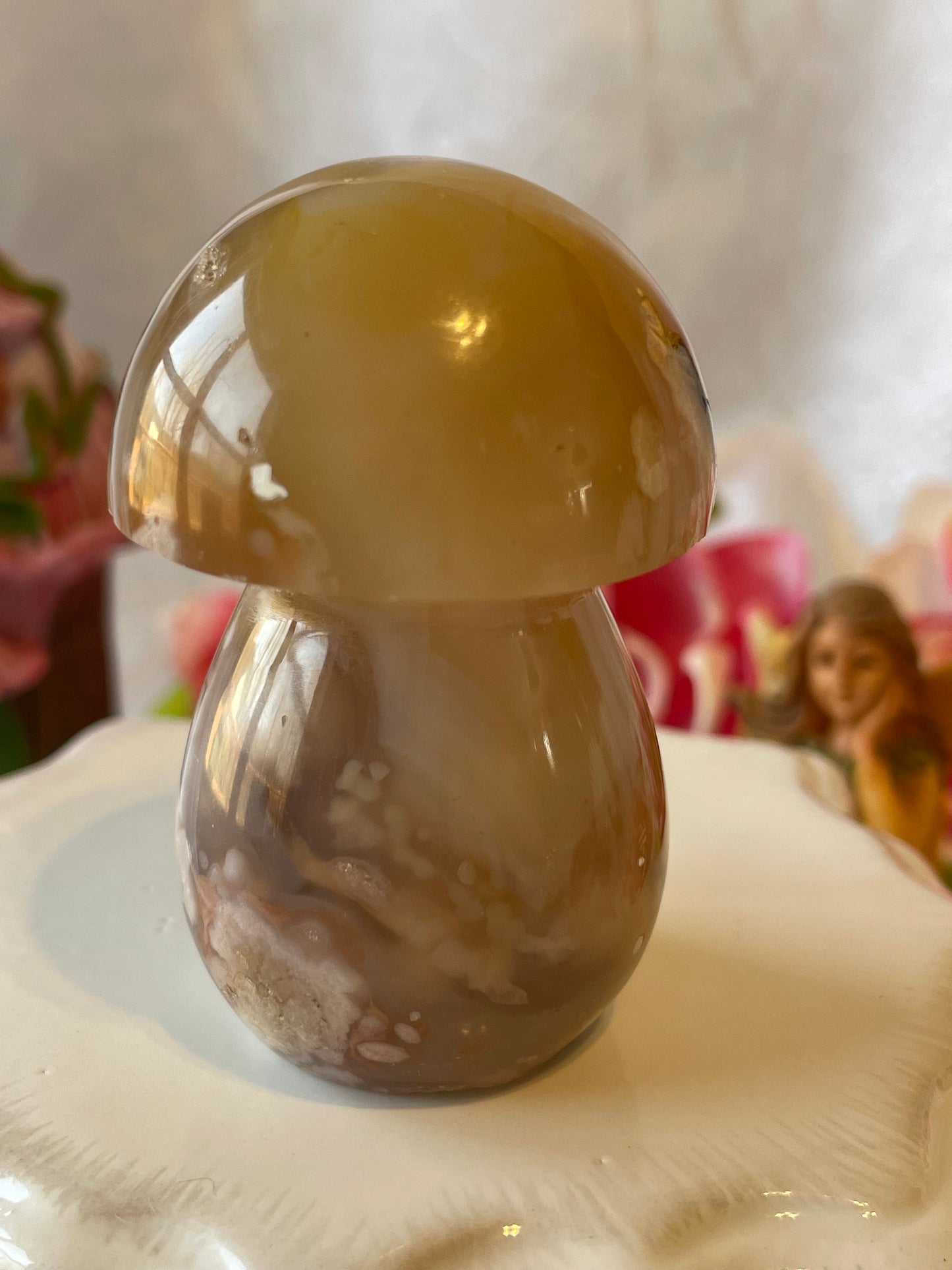 Beautiful Flower agate mushroom