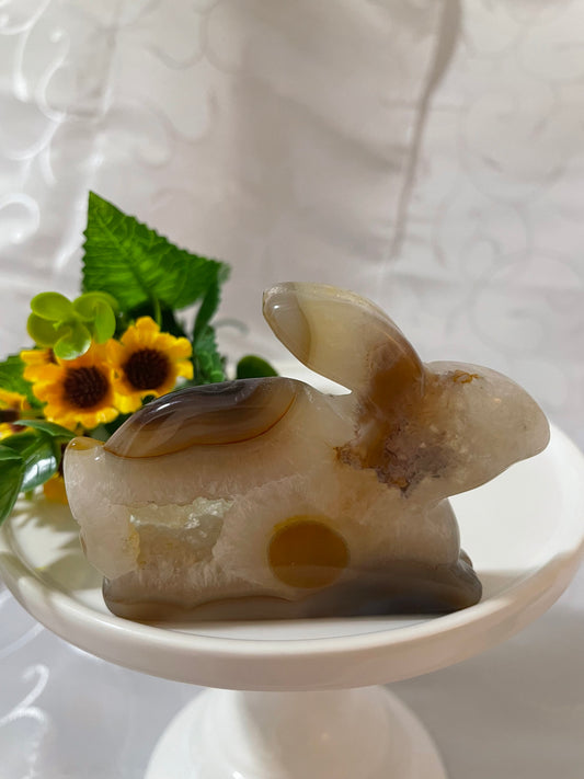Druzy agate bunny
