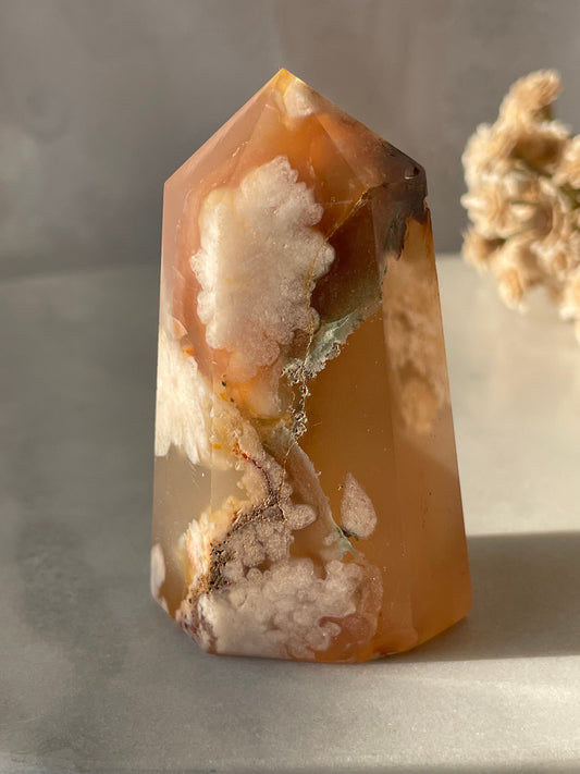 Gorgeous Flower agate point from Madagascar