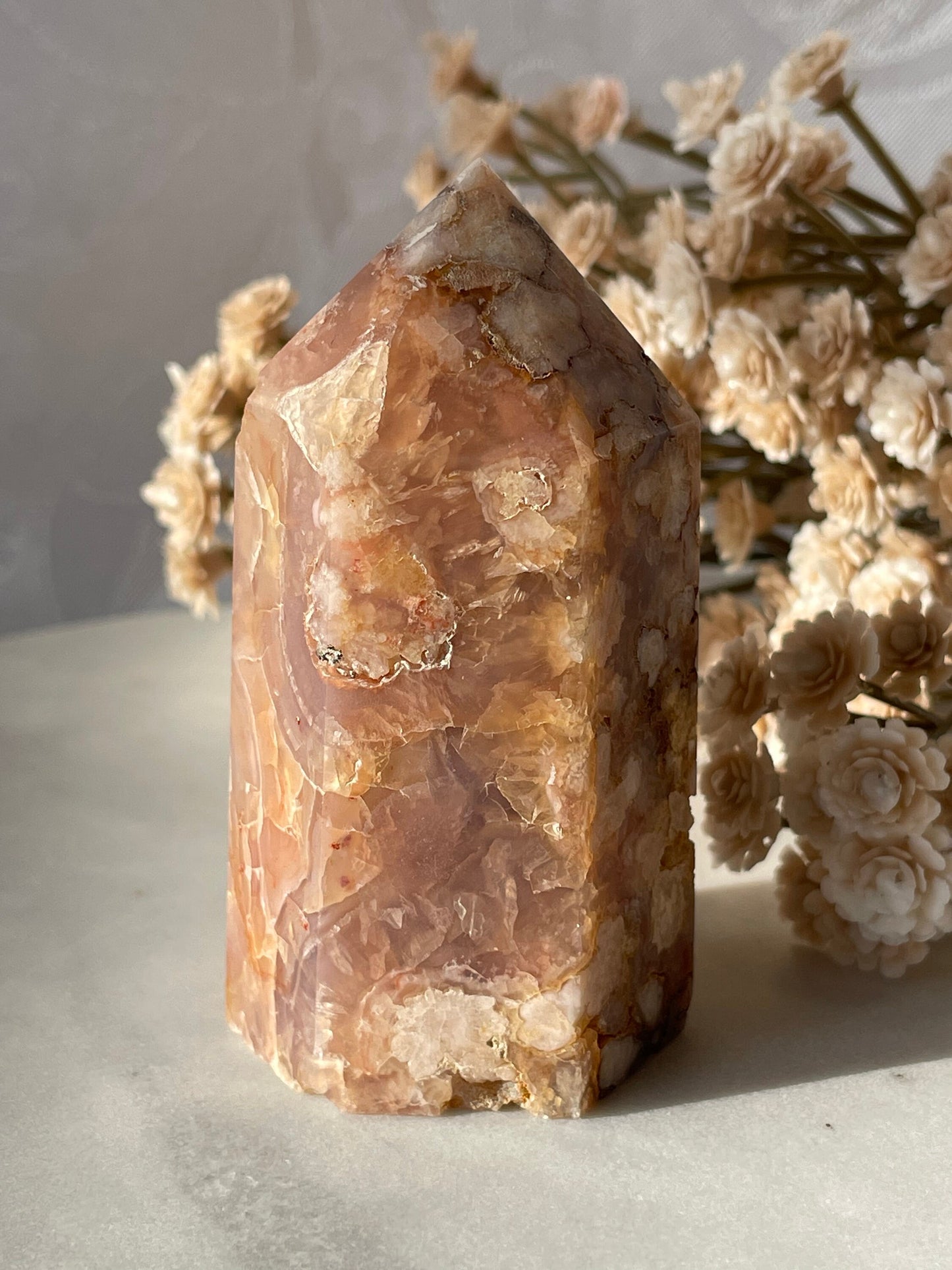Gorgeous Flower agate point from Madagascar