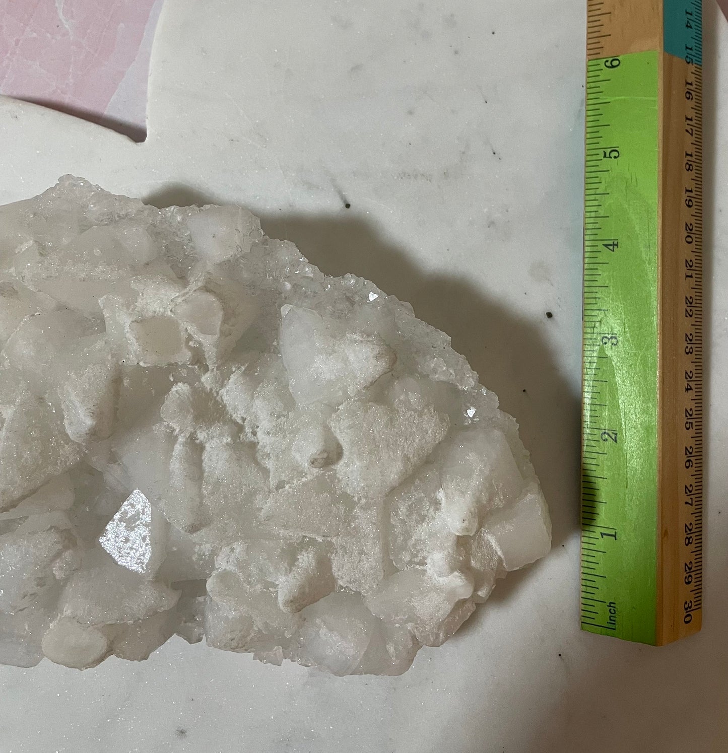 Stunning one of a kind double sided apophyllite, one side sugary and other side diamond