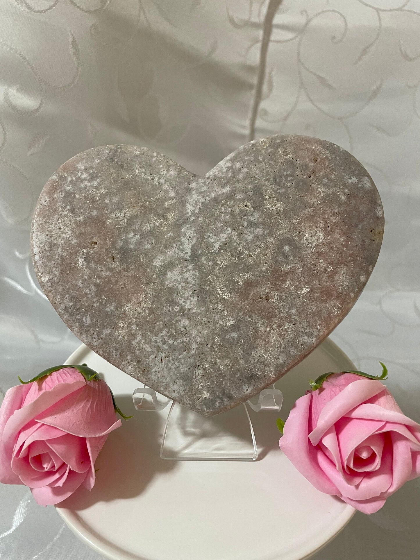 Stunning pink amethyst heart from Brazil