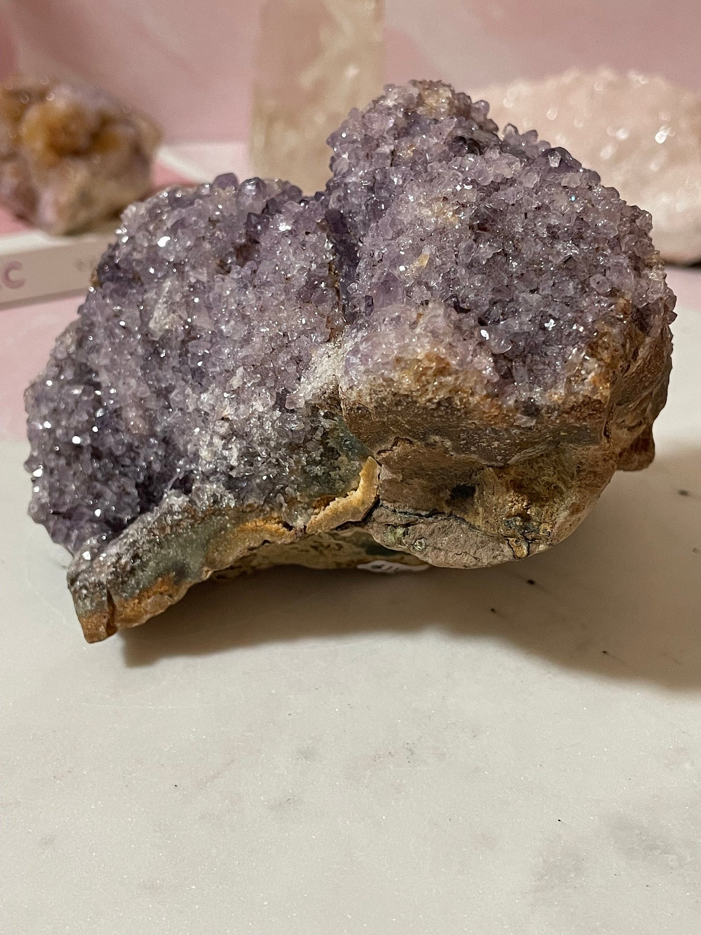 Stunning Amethyst Formation with beautiful light/dark colored amethyst crystals (from Brazil)