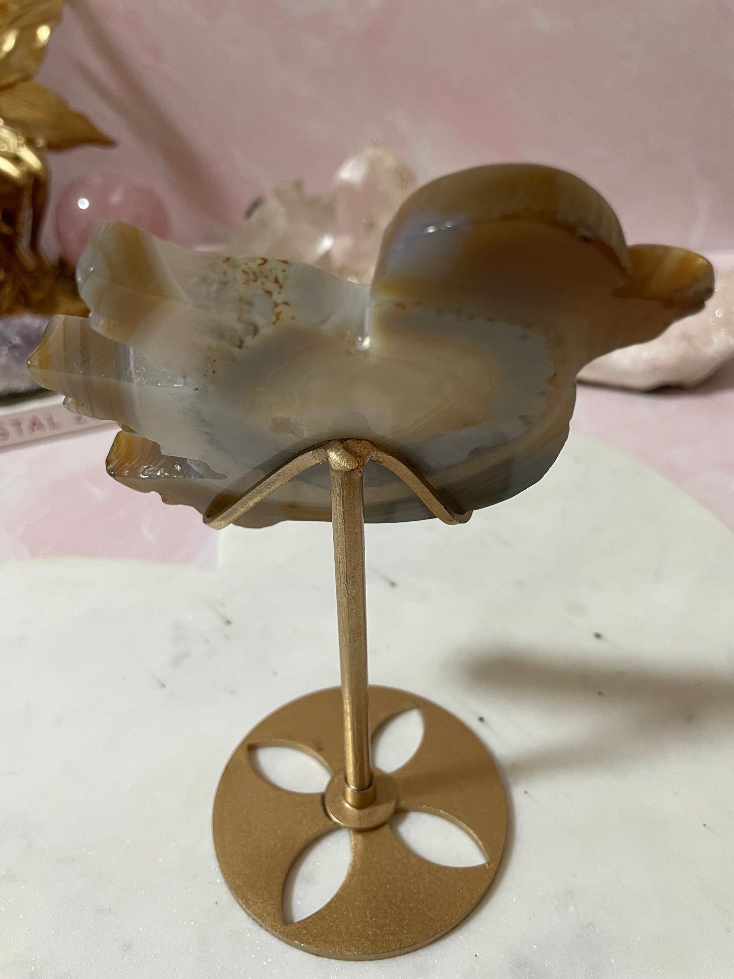 Adorable druzy agate bird