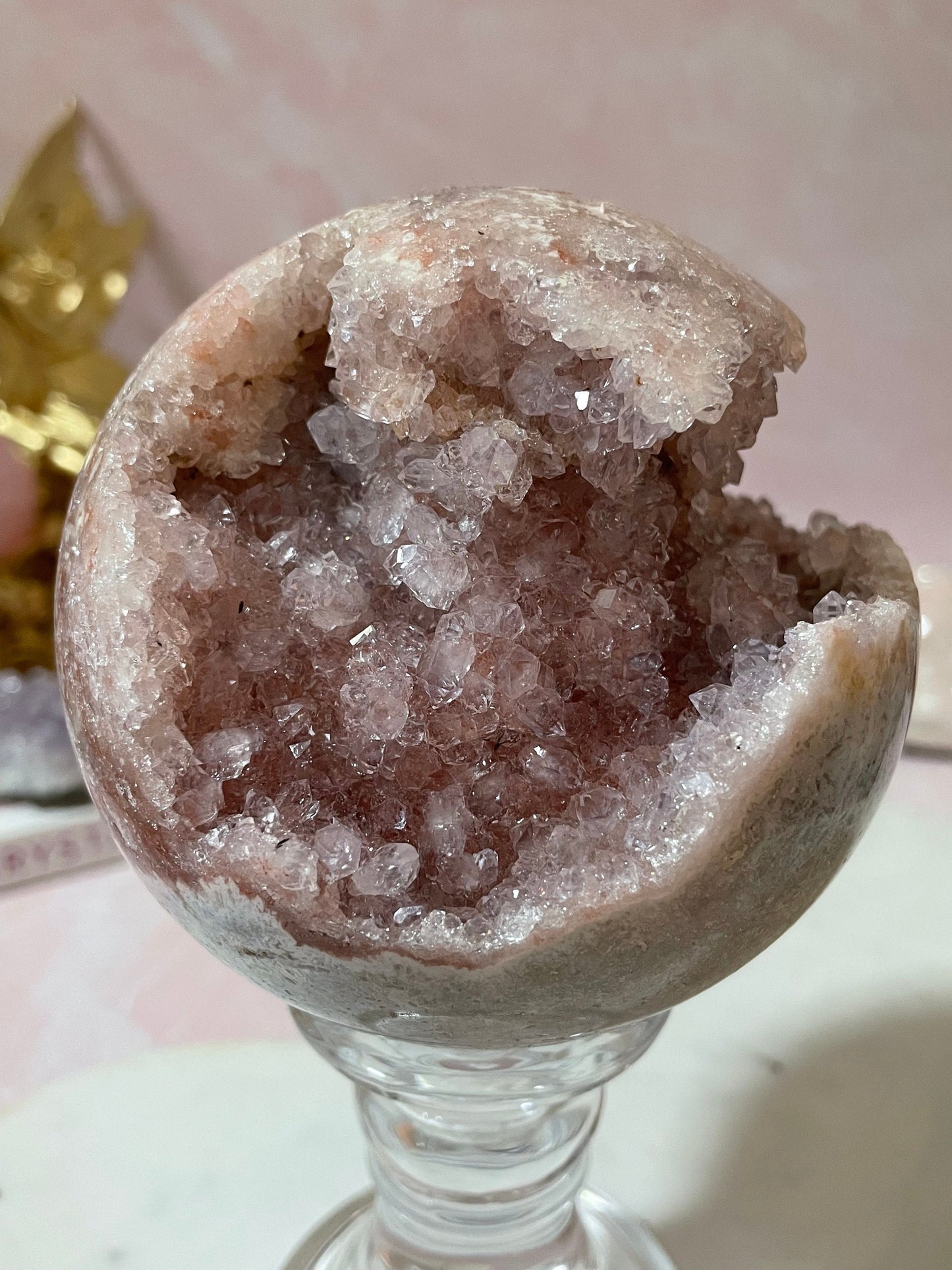 Gorgeous pink amethyst sphere from Brazil