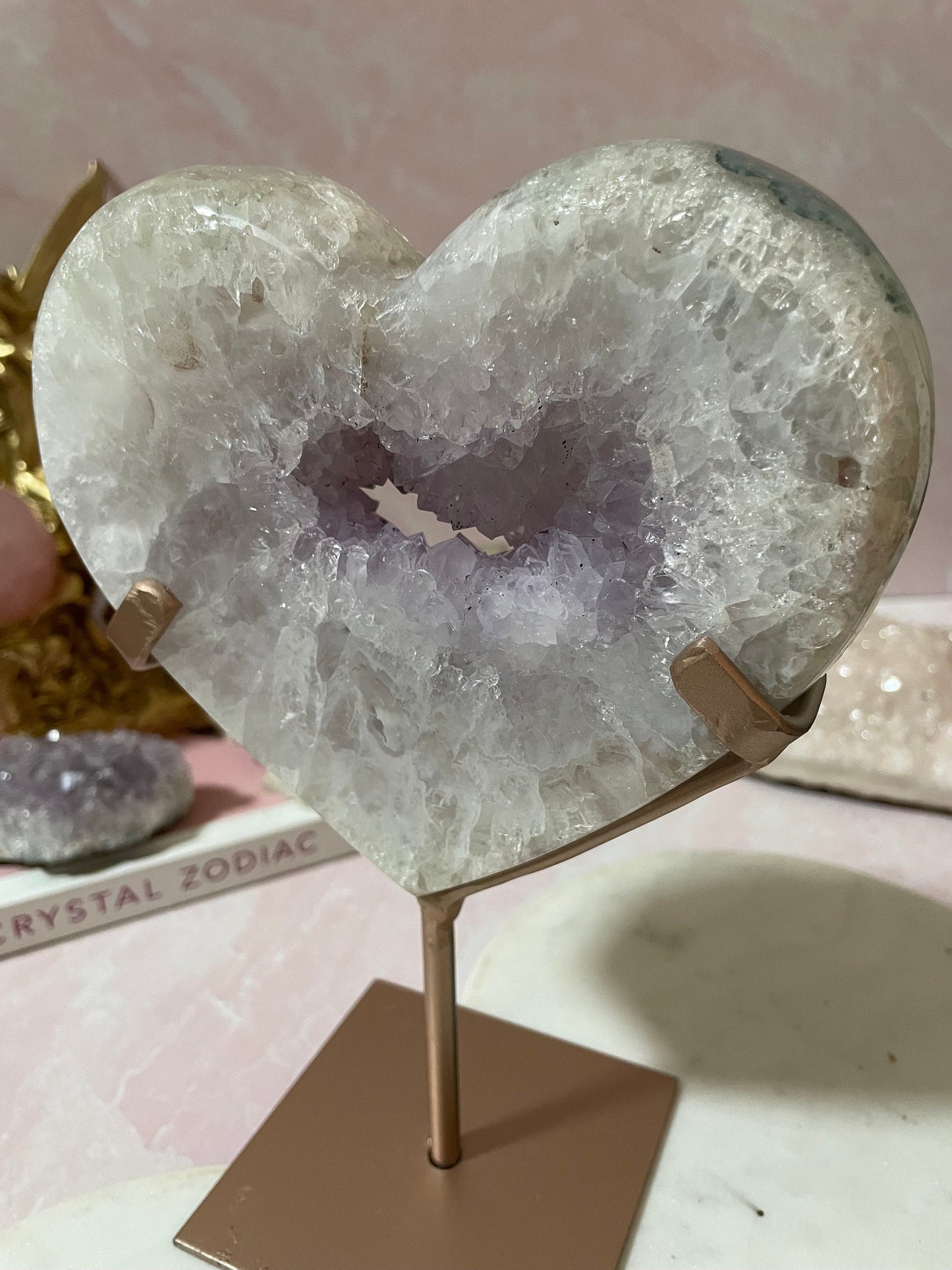 Beautiful Amethyst Heart on stand