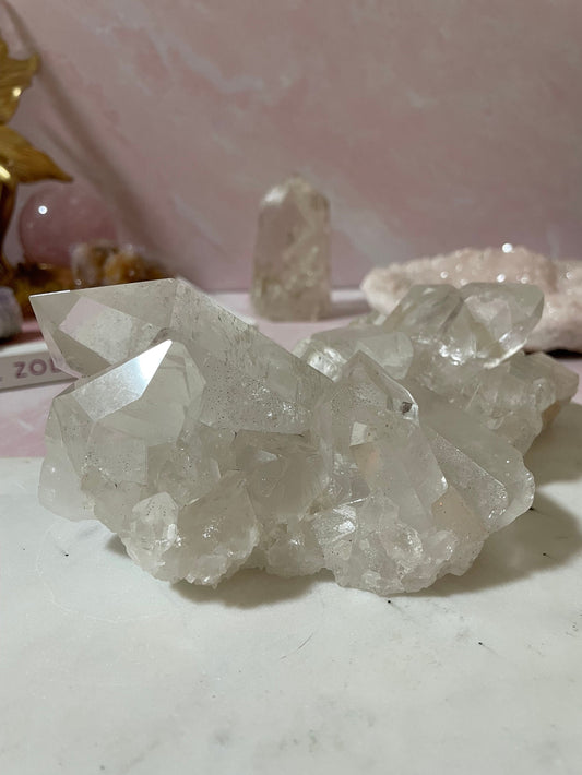 Beautiful clear quartz cluster  from Brazil