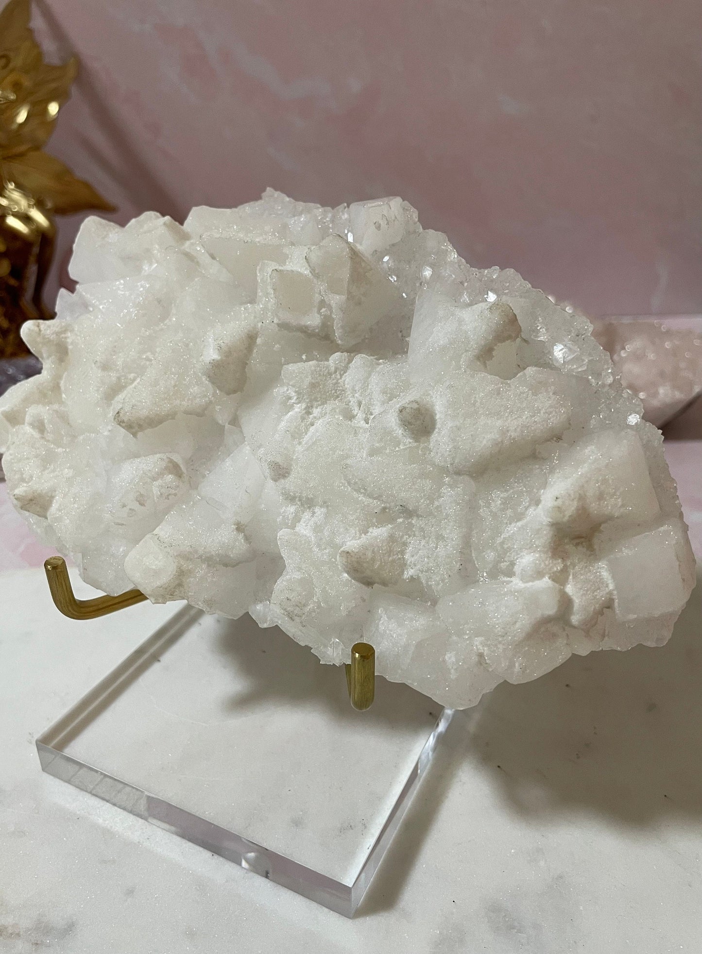 Stunning one of a kind double sided apophyllite, one side sugary and other side diamond