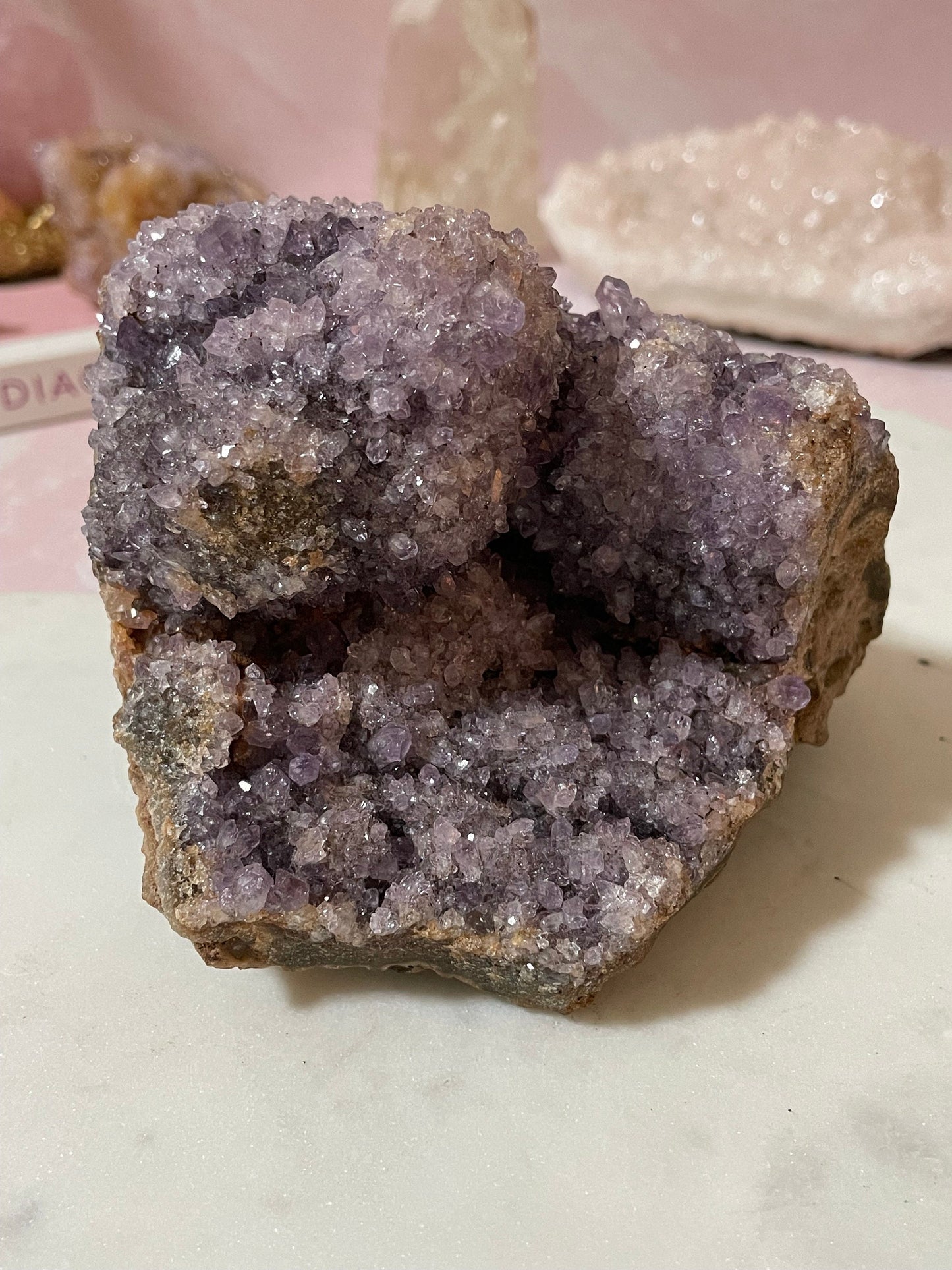 Stunning Amethyst Formation with beautiful light/dark colored amethyst crystals (from Brazil)