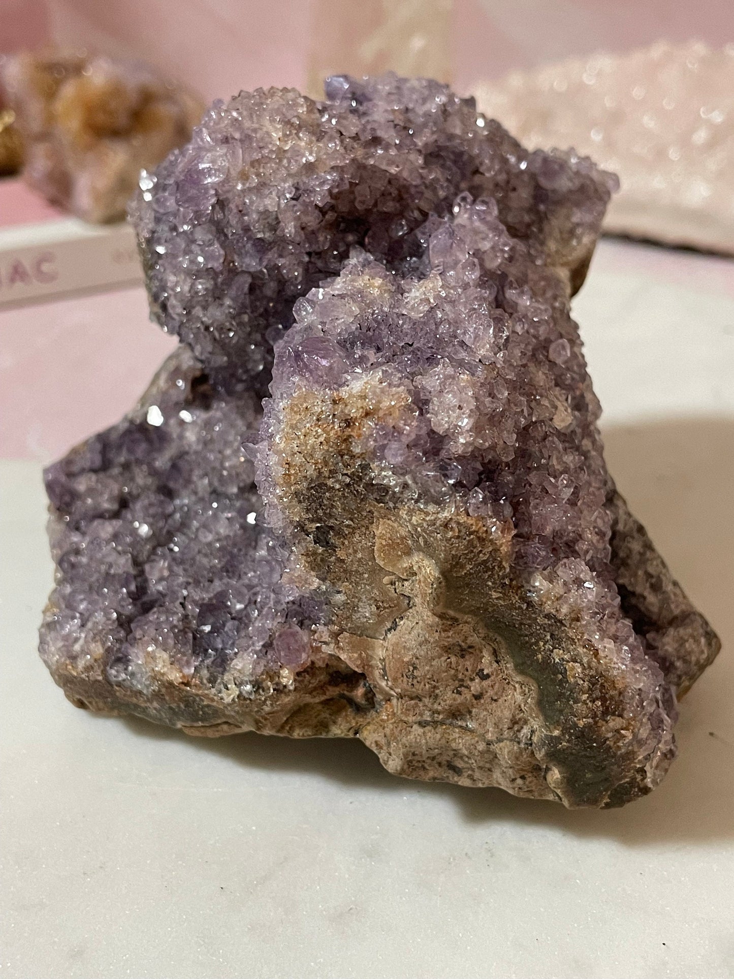 Stunning Amethyst Formation with beautiful light/dark colored amethyst crystals (from Brazil)